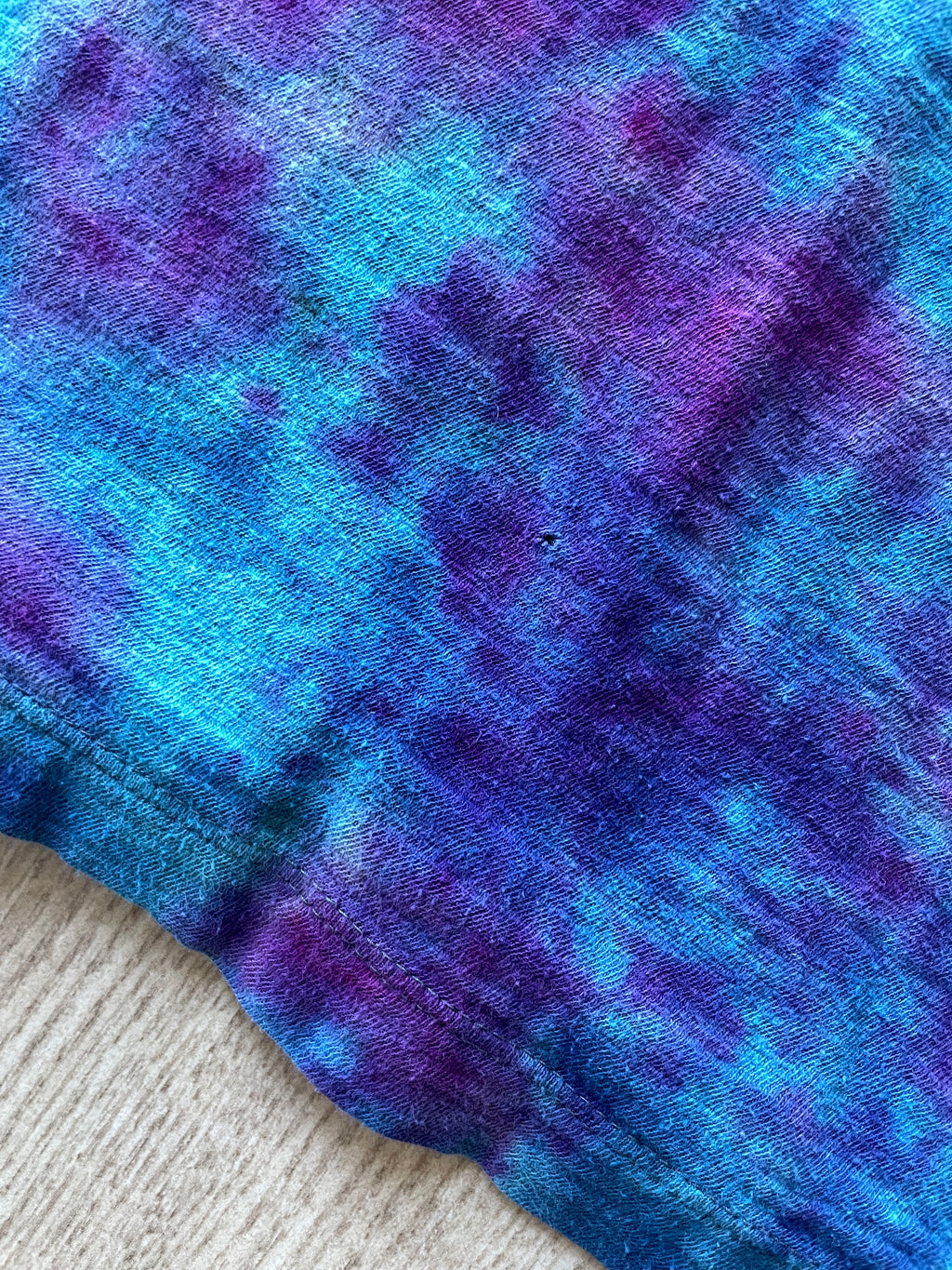 LARGE Women’s GAP London, UK Handmade Galaxy Tie Dye Short Sleeve T-Shirt | One-Of-a-Kind Upcycled Blue and Purple Top