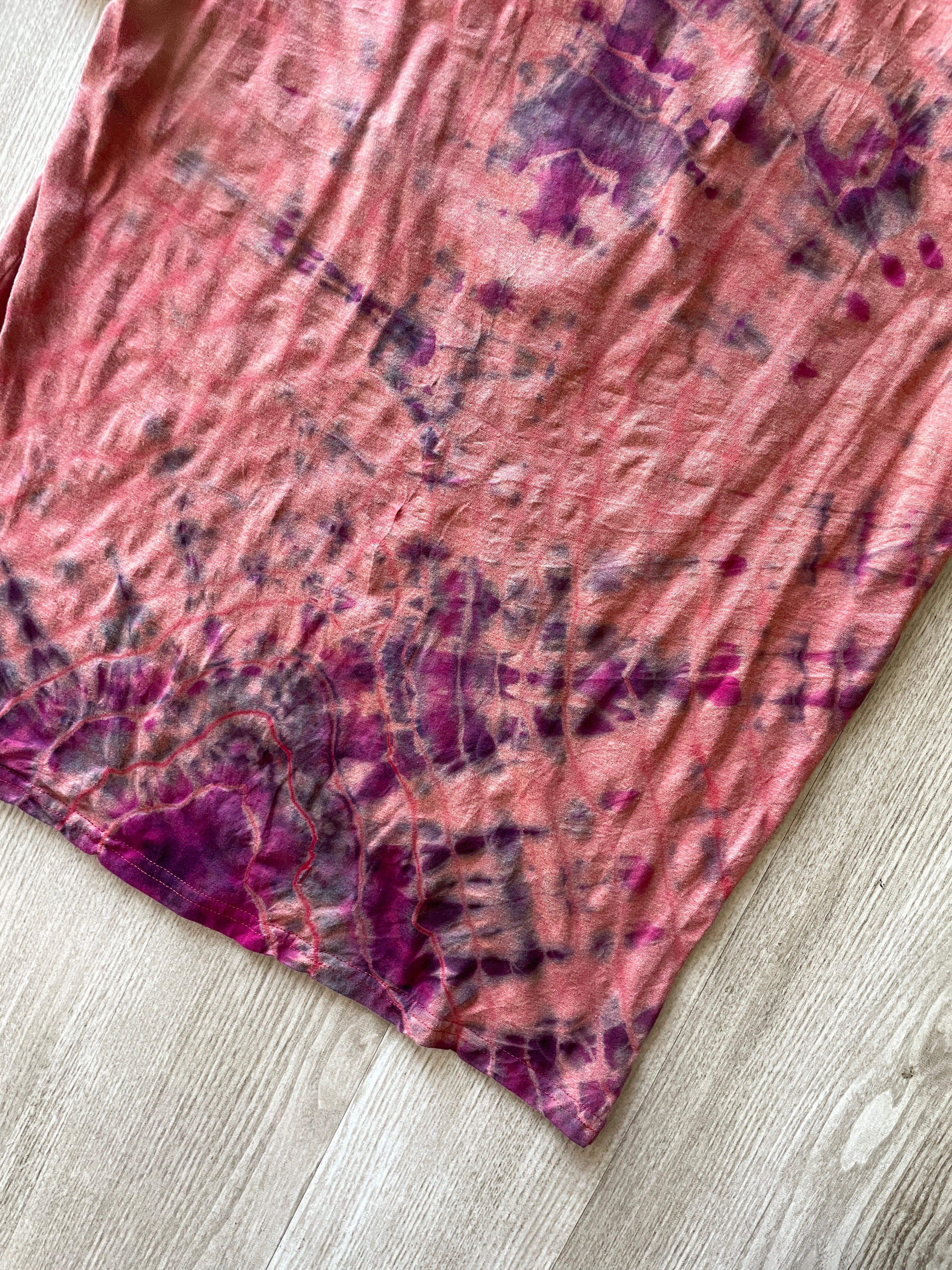 XL Men’s Buccee's Texas Handmade Reverse Tie Dye Geode T-Shirt | One-Of-a-Kind Red and Yellow Short Sleeve Shirt