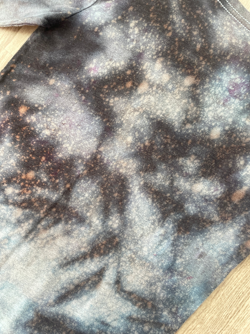 LARGE Youth Boys Hurley Handmade Galaxy Tie Dye Short Long Sleeve T-Shirt | One-Of-a-Kind Upcycled Black and Gray Ice Dye Top