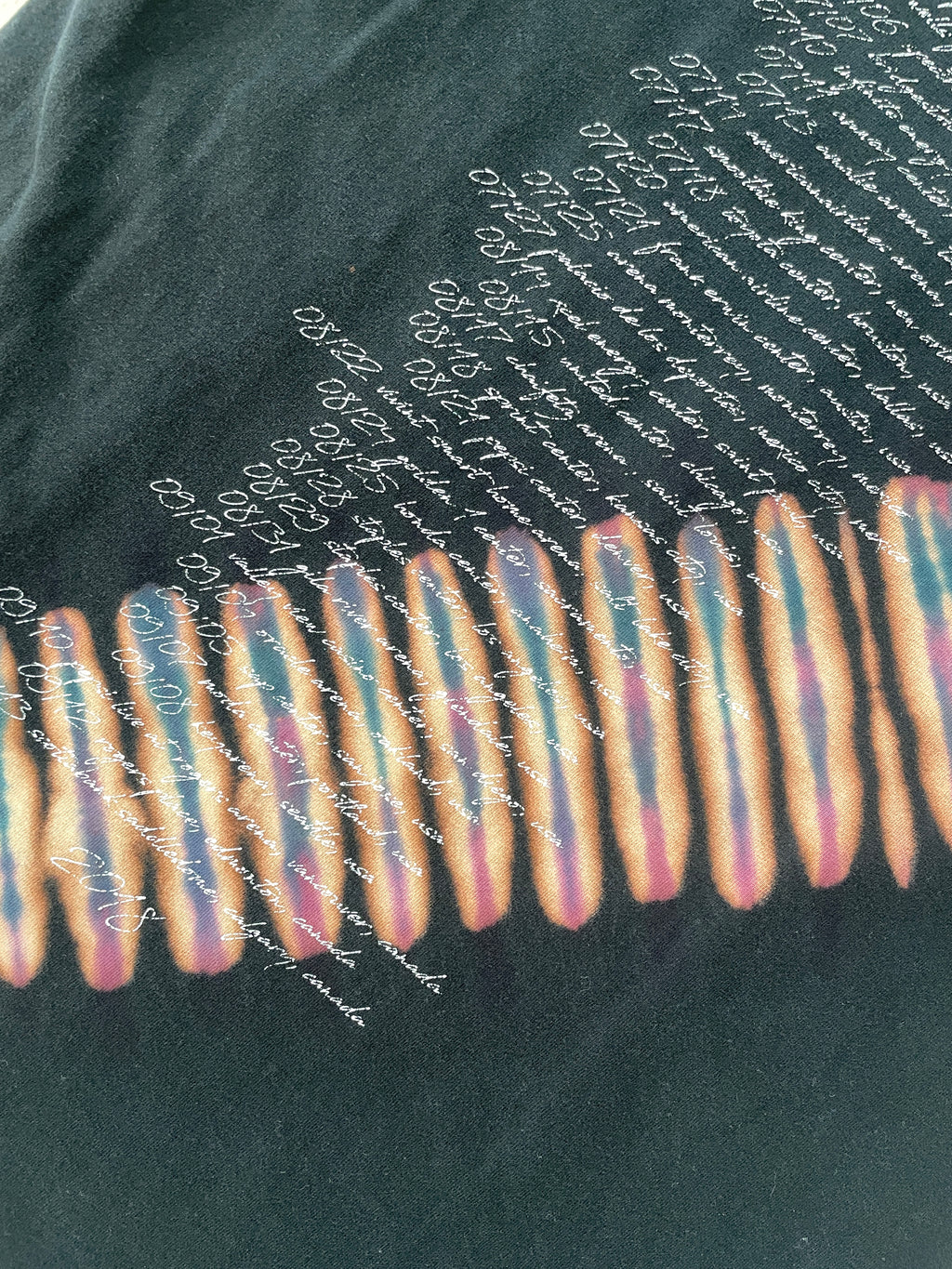 SMALL Men's Sam Smith Handmade Reverse Tie Dye Short Sleeve T-Shirt | One-Of-a-Kind Upcycled Black, Blue, and Purple Pleated Top