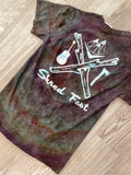 SMALL Men's Shred Fest Handmade Reverse Tie Dye Short Sleeve T-Shirt | One-Of-a-Kind Upcycled Black, Pink, and Orange Geode Top
