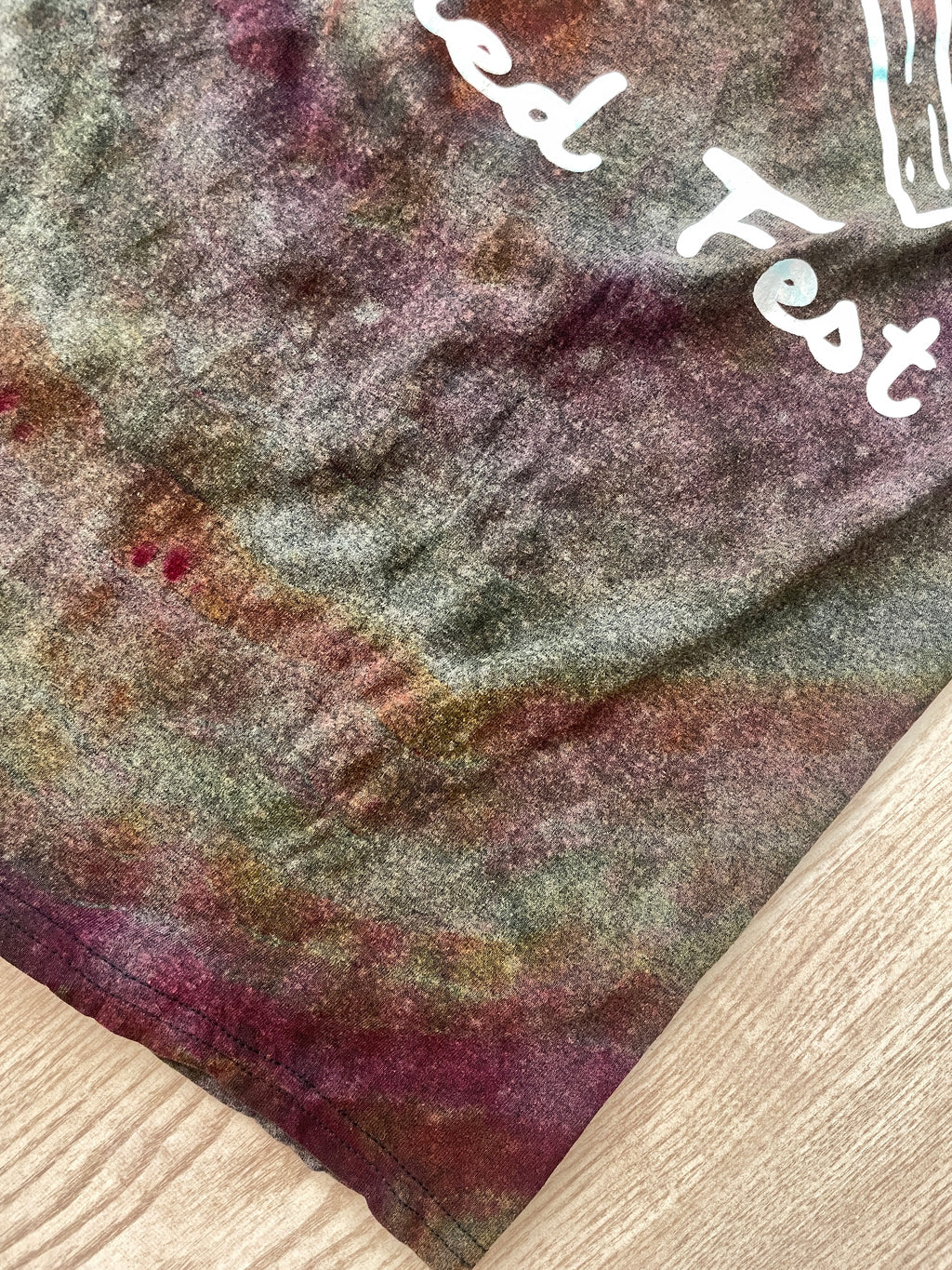 SMALL Men's Shred Fest Handmade Reverse Tie Dye Short Sleeve T-Shirt | One-Of-a-Kind Upcycled Black, Pink, and Orange Geode Top