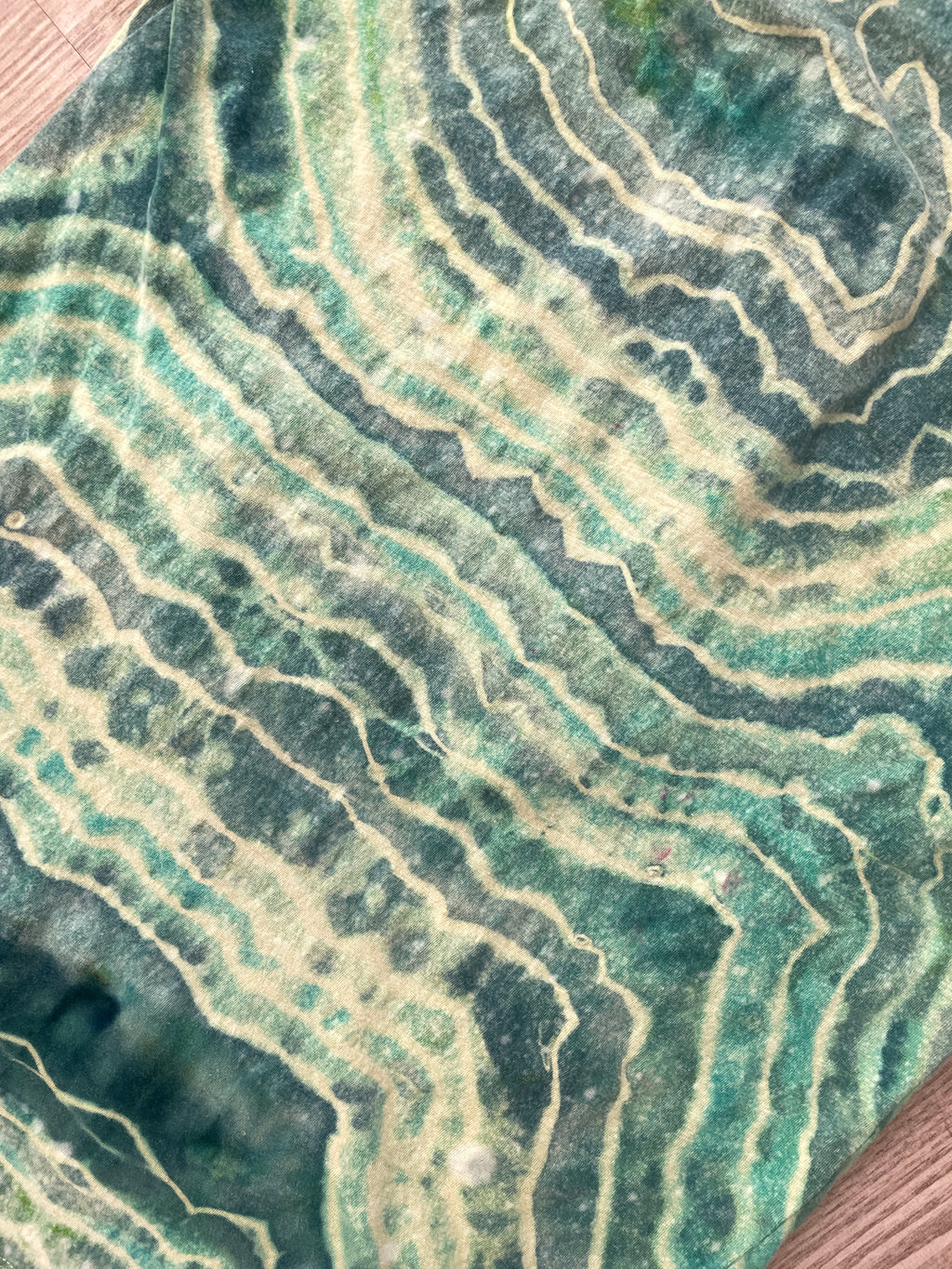 SMALL Women's Radiate Positivity Handmade Tie Dye Short Sleeve T-Shirt | One-Of-a-Kind Upcycled Yellow and Green Geode Top