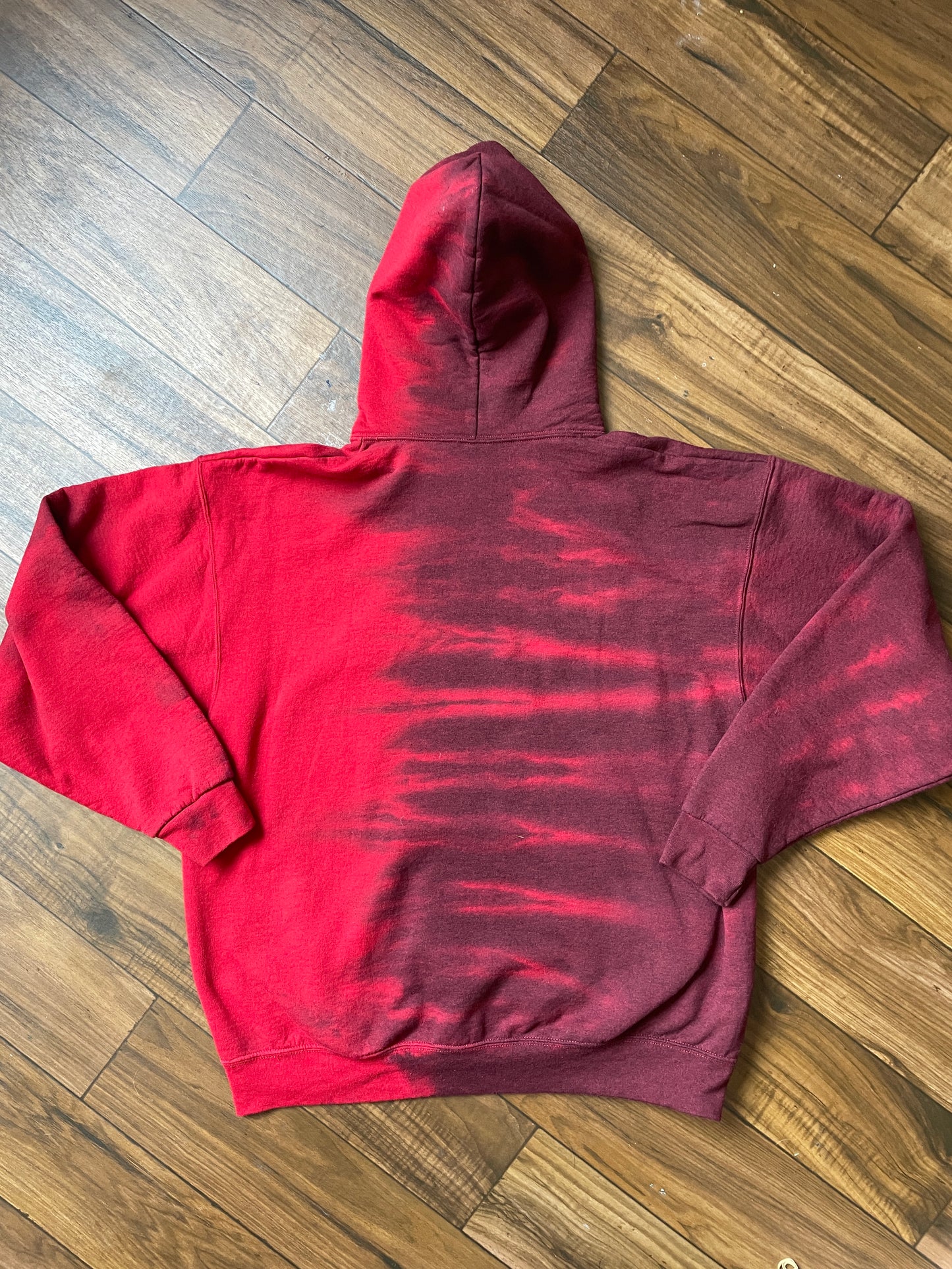 Men's XL Utah Fan Til I Die Red & Black Tie Dye Hoodie