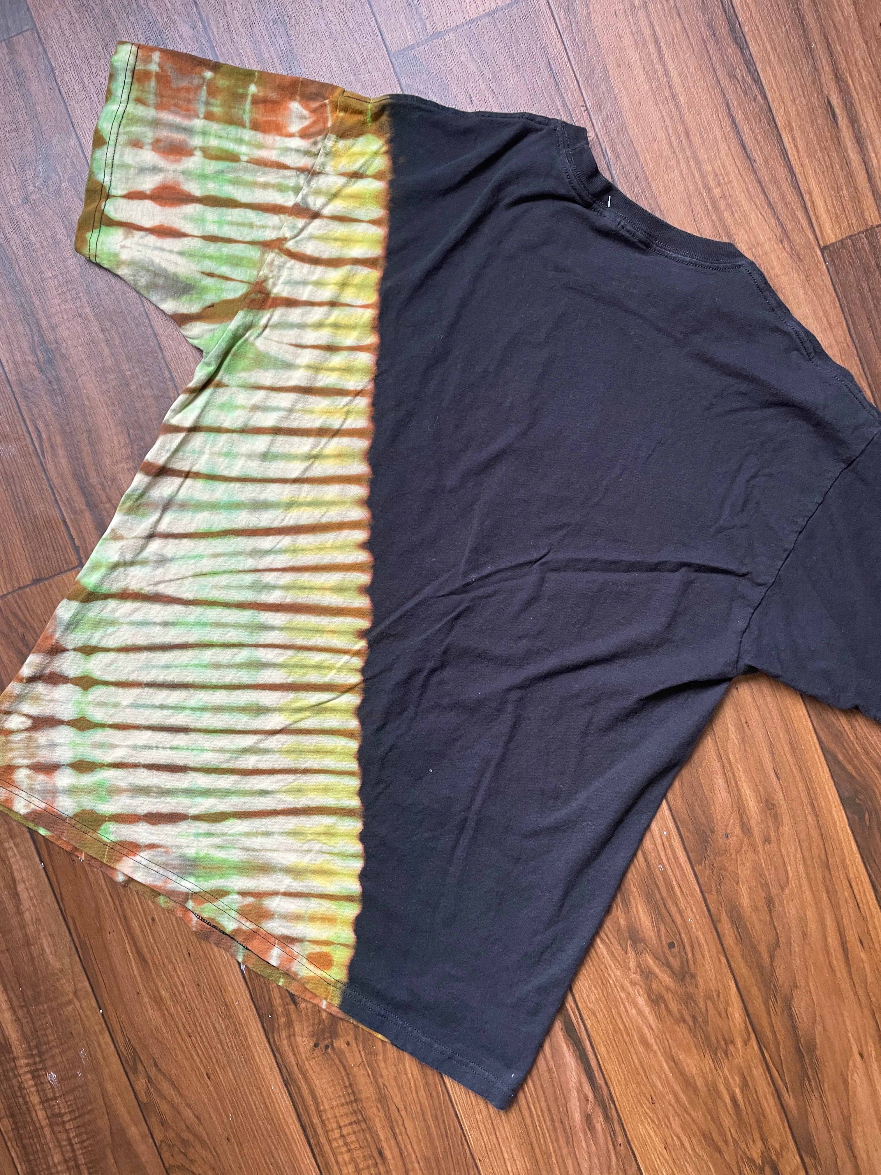 Men's Large Motorcycle Moose Reverse Tie Dye Short Sleeve T-Shirt