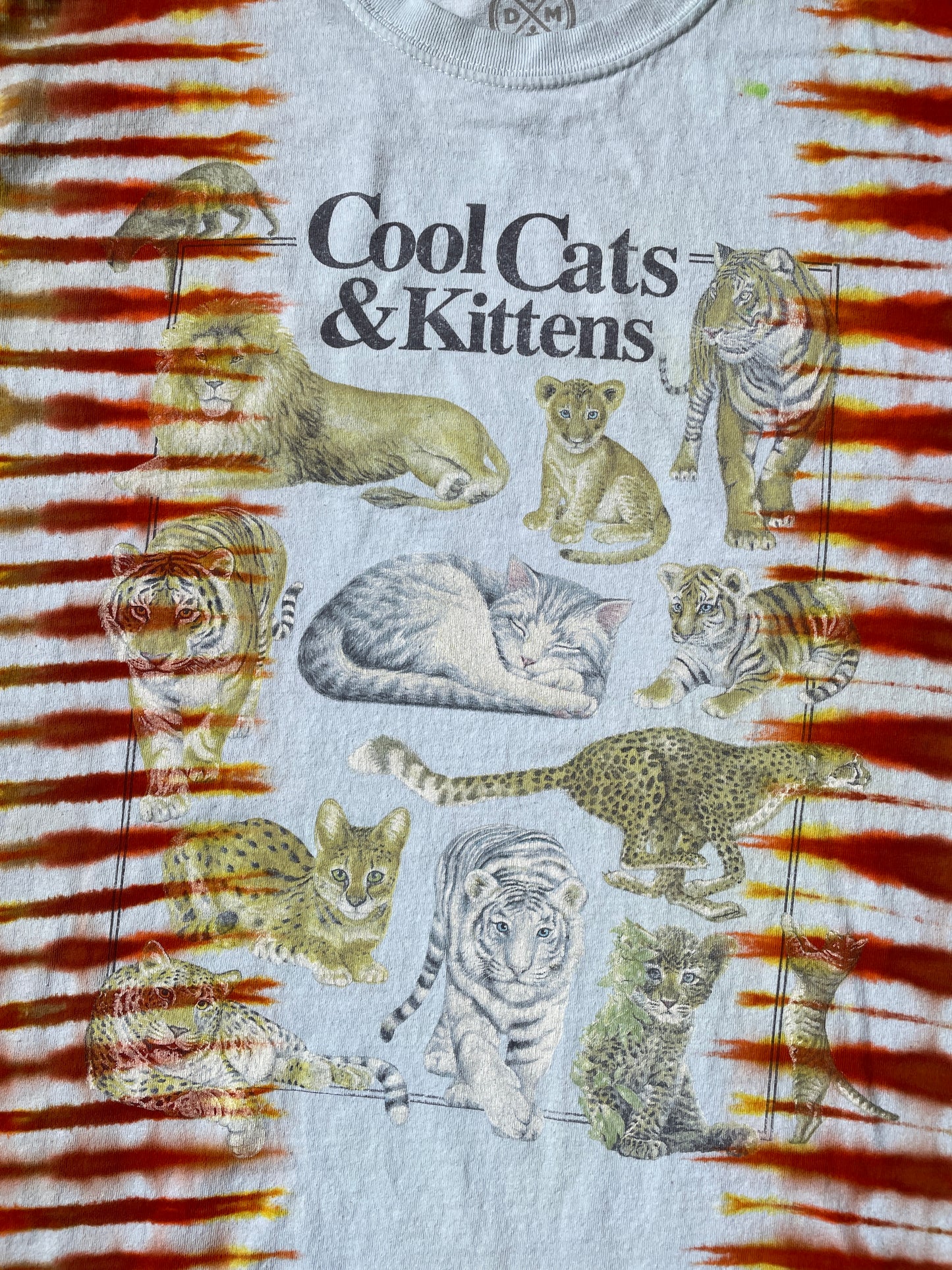 Men's XL Cool Cats and Kittens Tie Dye Short Sleeve T-Shirt