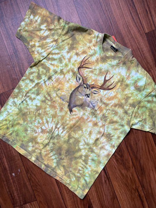 Men's XL Camo Deer Tie Dye Short Sleeve T-Shirt