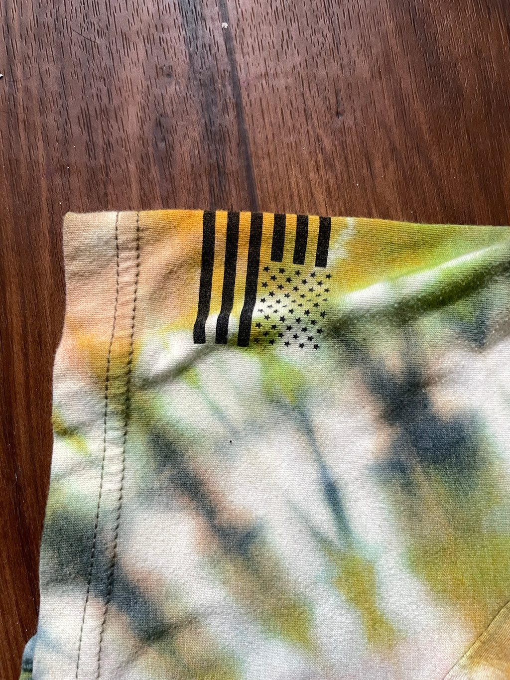 Medium Men's Black Rifle COFFEE Company Handmade Reverse Tie Dye Short Sleeve T-Shirt | One-Of-a-Kind Upcycled Brown and Green Spiral Tie Dye Top