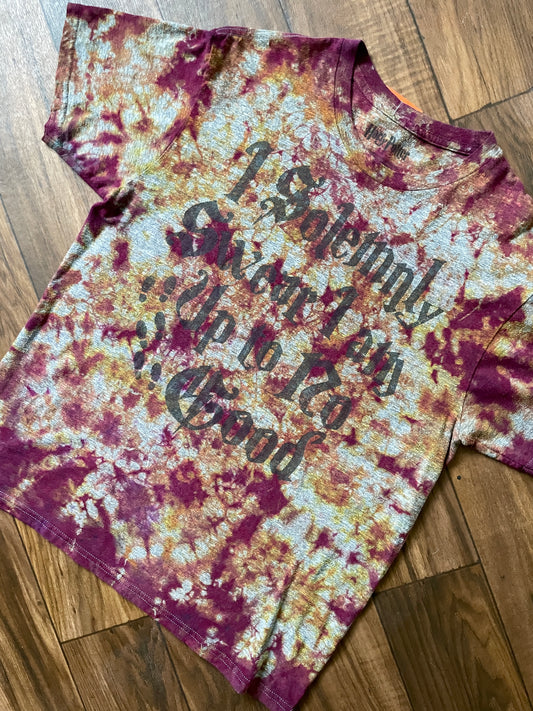 Large Men’s Harry Potter Marauder's Map Handmade Tie Dye T-Shirt | Red and Yellow I Solemnly Swear I Am Up to No Good Crumpled Tie Dye Short Sleeve