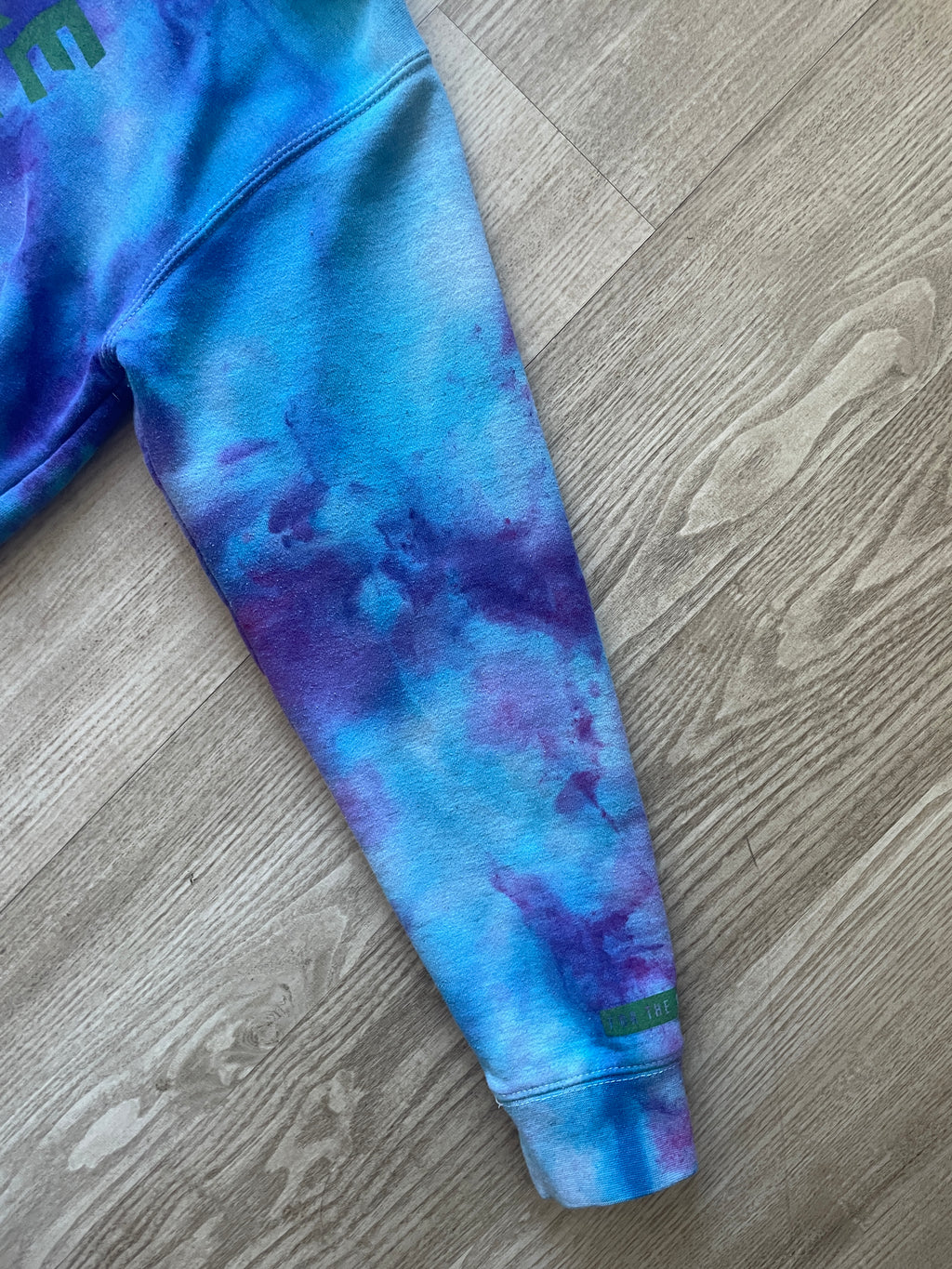SMALL Men's Woodward Peace Park Handmade Galaxy Ice Dye Tie Dye Long Sleeve Hoodie | One-Of-a-Kind Upcycled Blue and Purple Sweatshirt