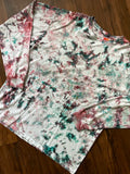 Vans off the Wall Roses Handmade Tie Dye T-Shirt | Pink and Mint Green Crumpled Tie Dye Long Sleeve | XL Men's