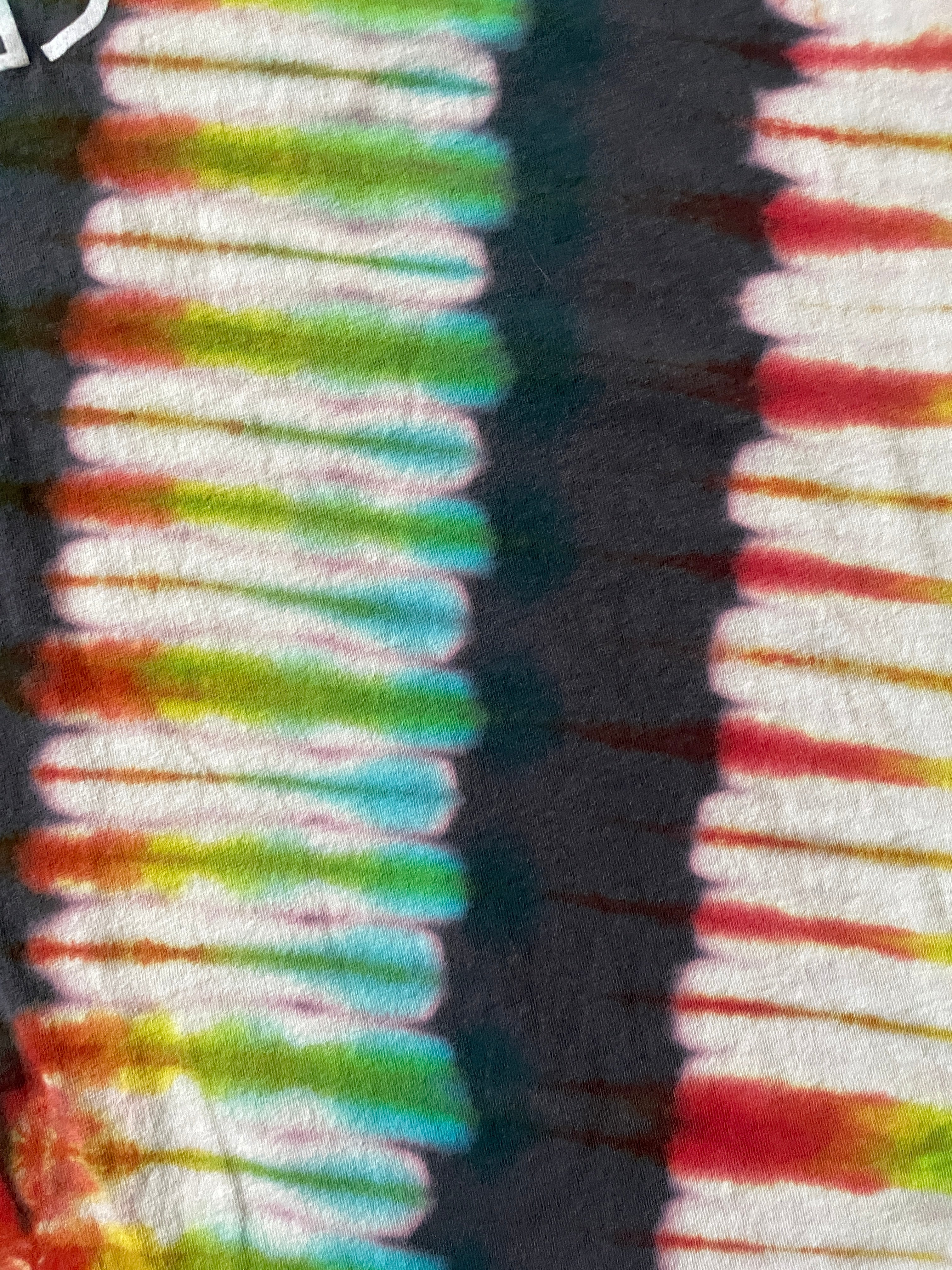 Playstation Japan Handmade Reverse Tie Dye Short Sleeve T-Shirt | One-Of-a-Kind Upcycled Gray, Red, and Blue V-Pleated Tie Dye Top | Men's 3XL