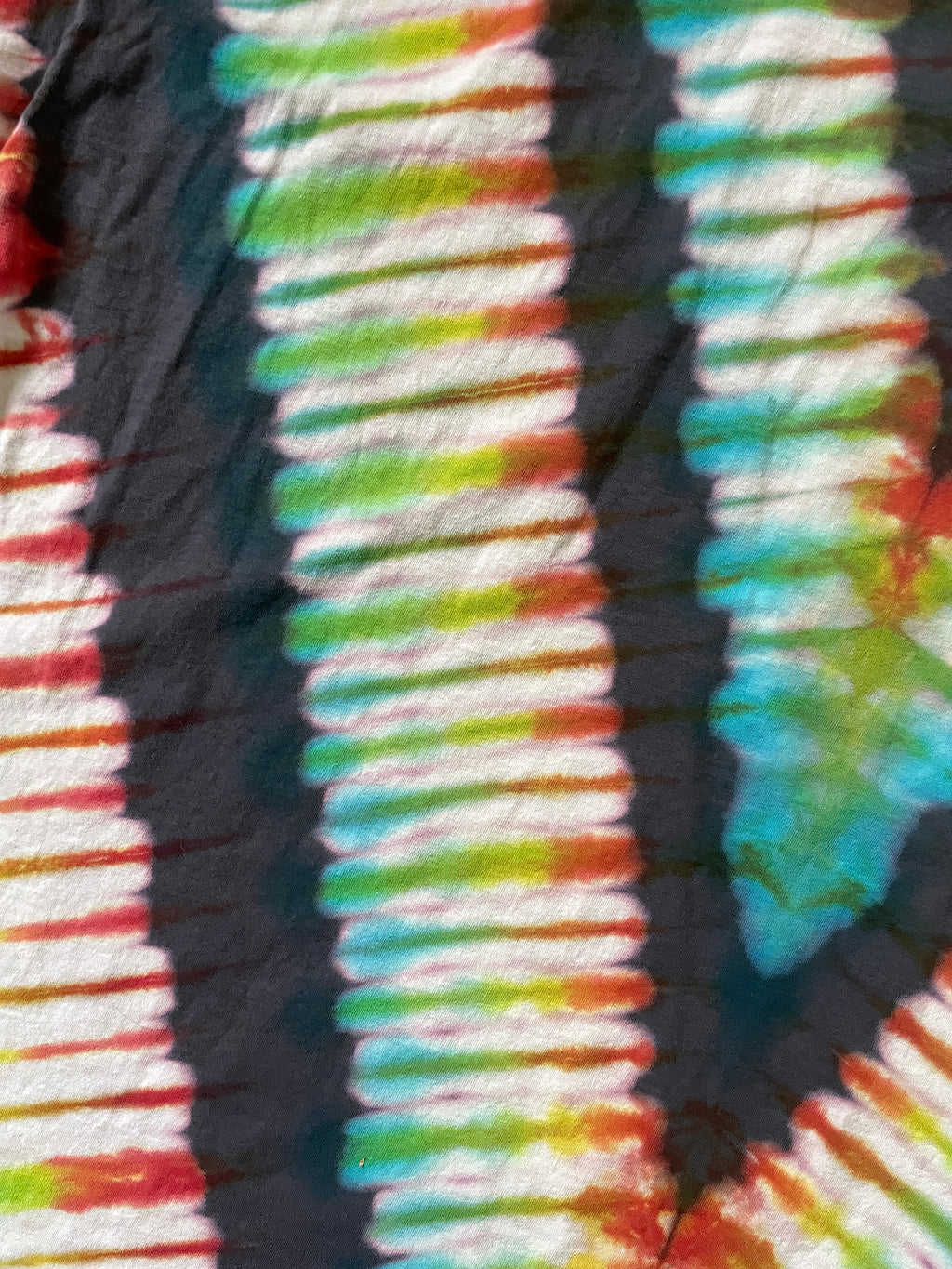 Playstation Japan Handmade Reverse Tie Dye Short Sleeve T-Shirt | One-Of-a-Kind Upcycled Gray, Red, and Blue V-Pleated Tie Dye Top | Men's 3XL