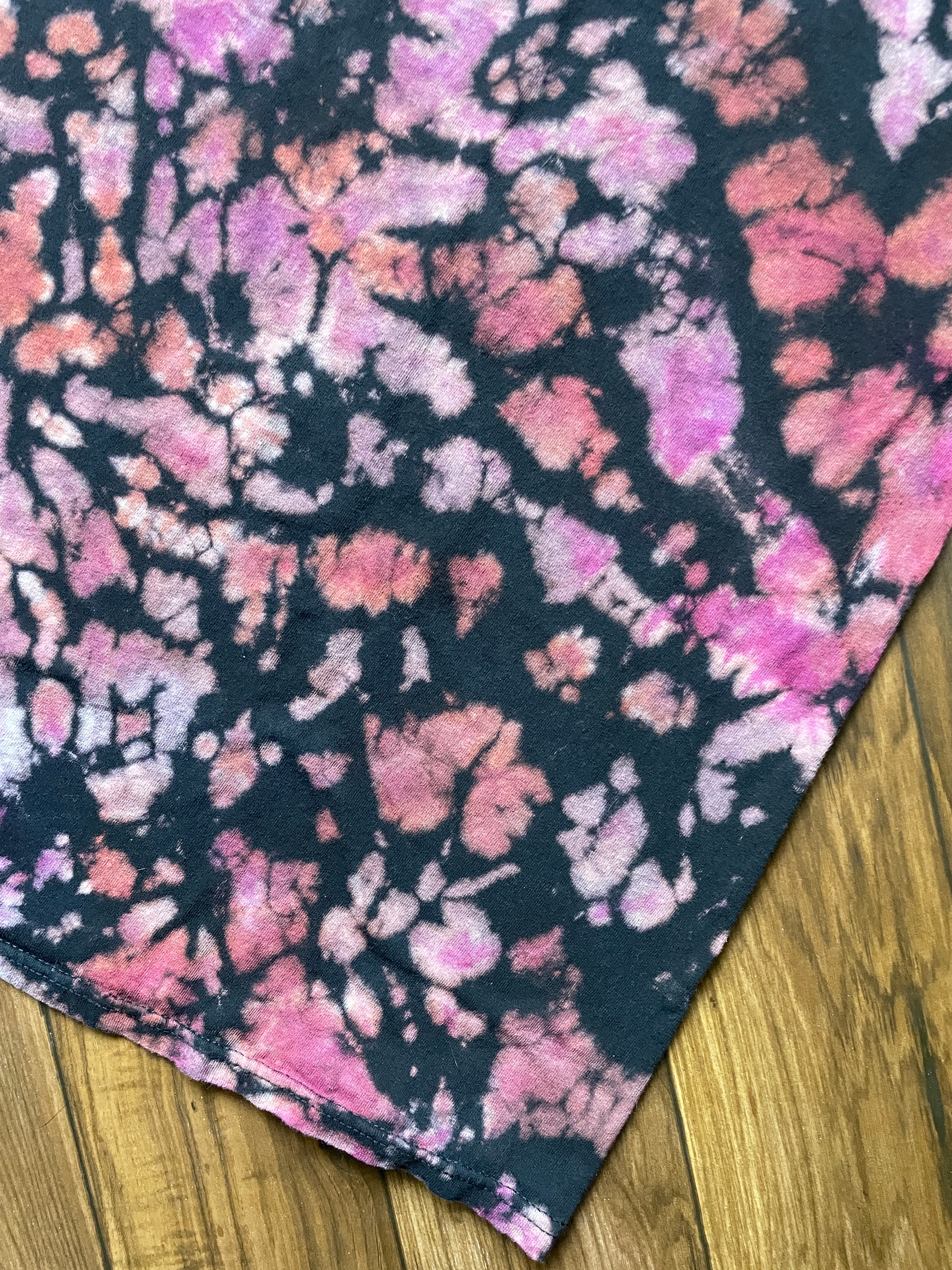 Breaking Bad Heisenberg Handmade Reverse Tie Dye Short Sleeve T-Shirt | One-Of-a-Kind Upcycled Black and Maroon Top | Men's XL