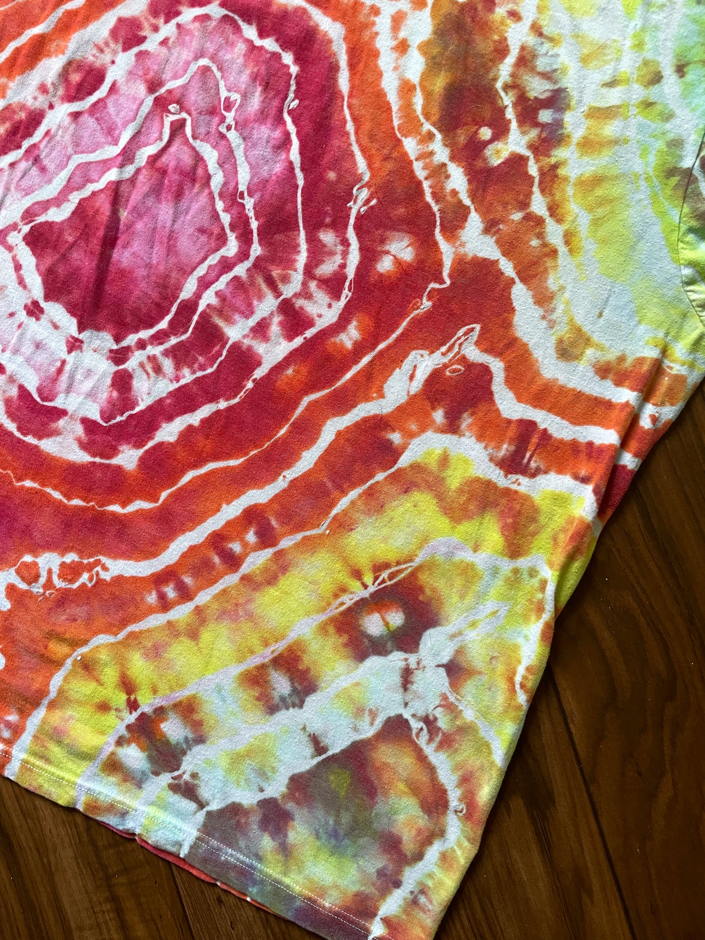 LDS Temple Garment I Accidentally Tie Dyed! :) One-Of-a-Kind Upcycled Rainbow Short Sleeve T-Shirt | Men's Medium