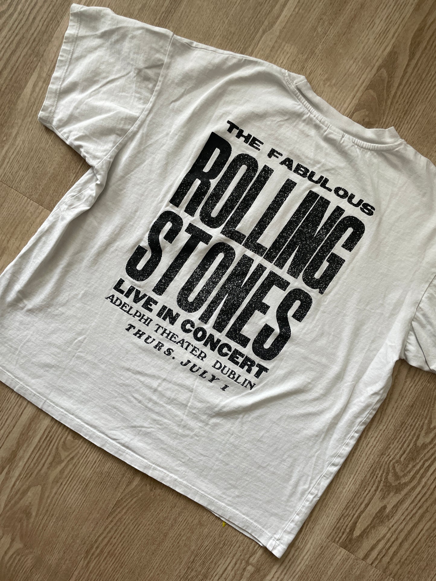 Large Men's White and Red Rolling Stones Short Sleeve T-Shirt | READY TO TIE DYE