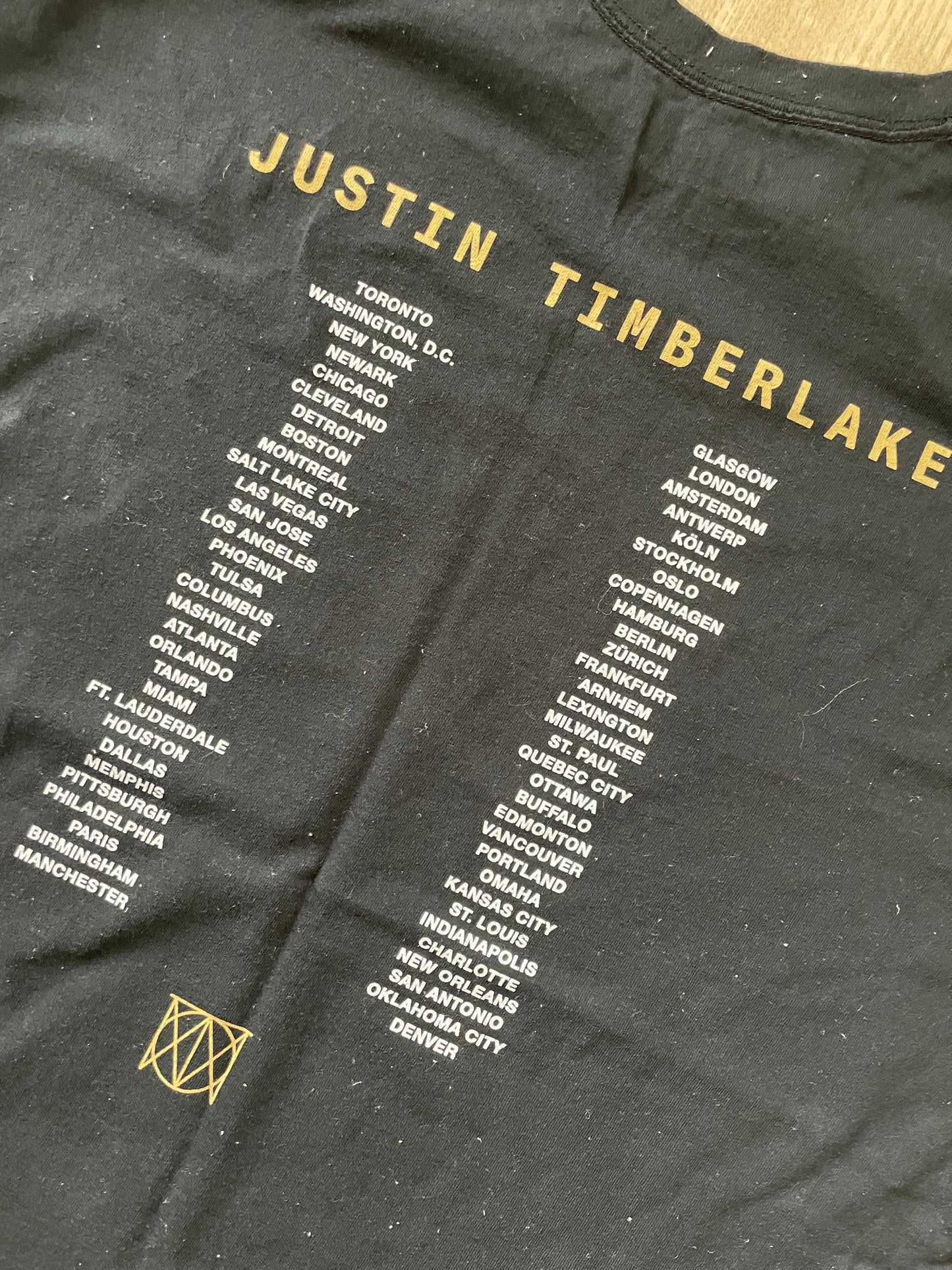 XL Men's Justin Timberlake Double-sided Short Sleeve Tour T-Shirt | READY TO TIE DYE