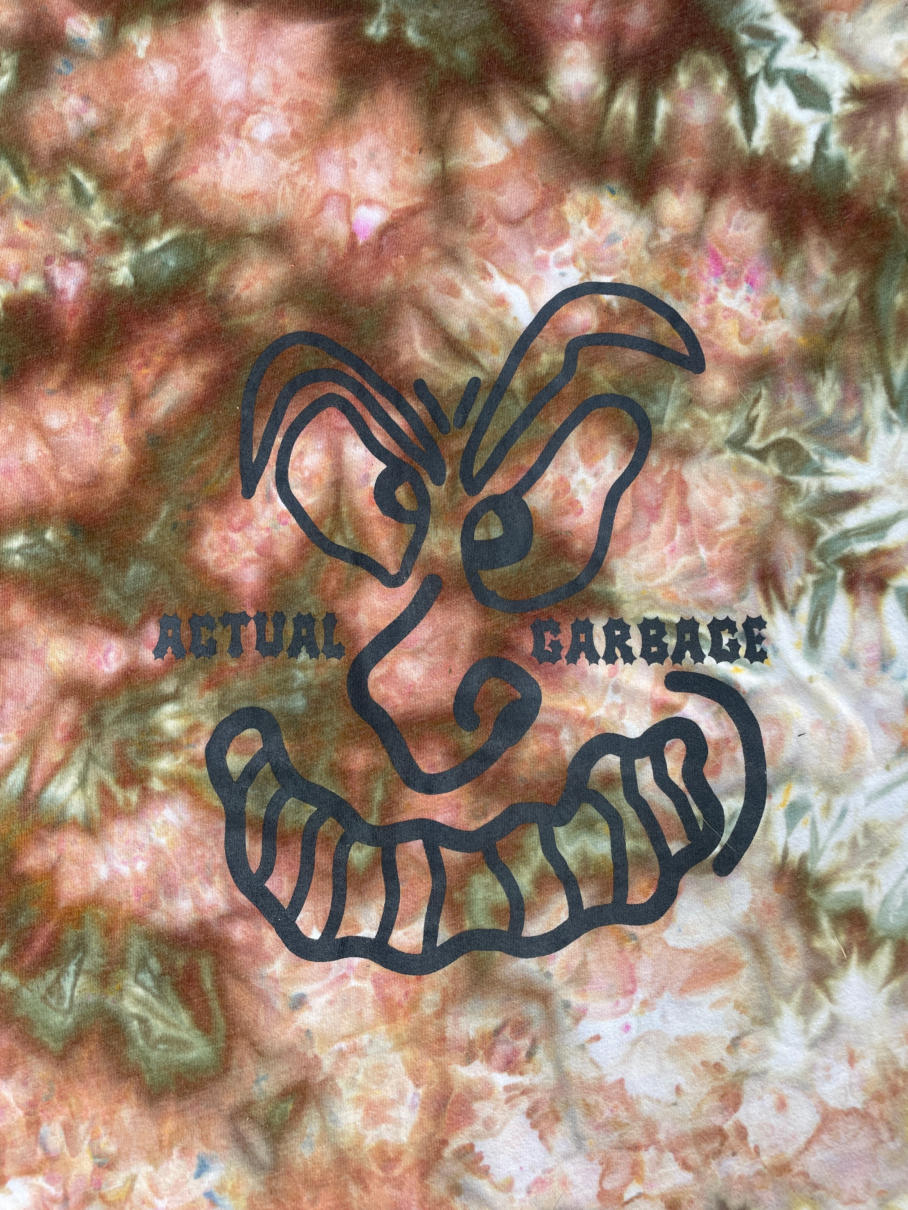 XL Men’s Actual Garbage Pastel Pink, Tan, and Brown Tie Dye Short Sleeve T-Shirt