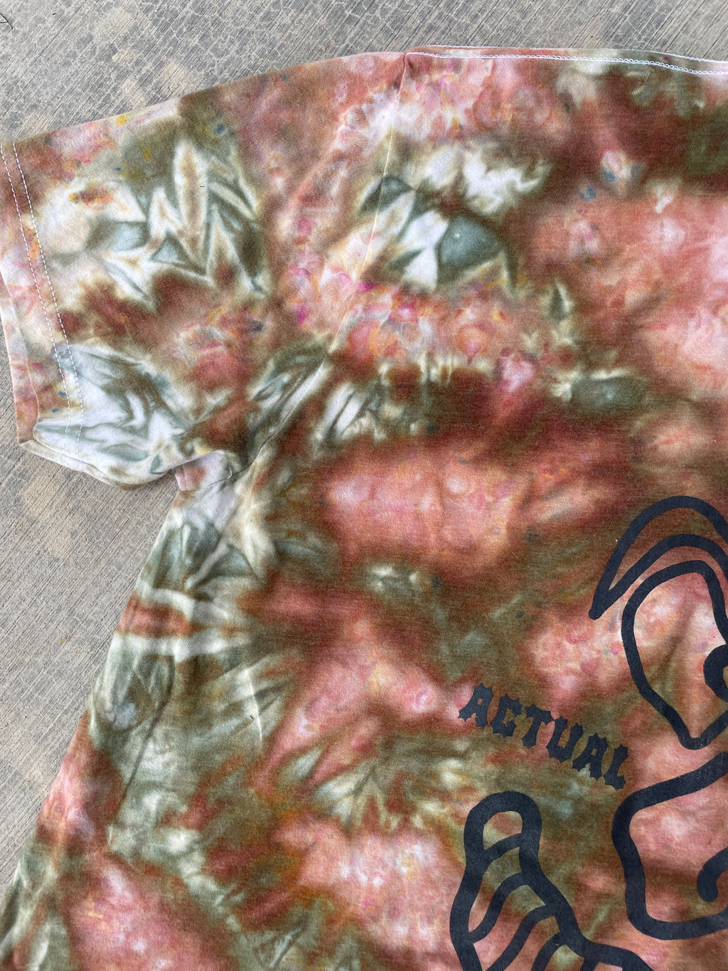 XL Men’s Actual Garbage Pastel Pink, Tan, and Brown Tie Dye Short Sleeve T-Shirt