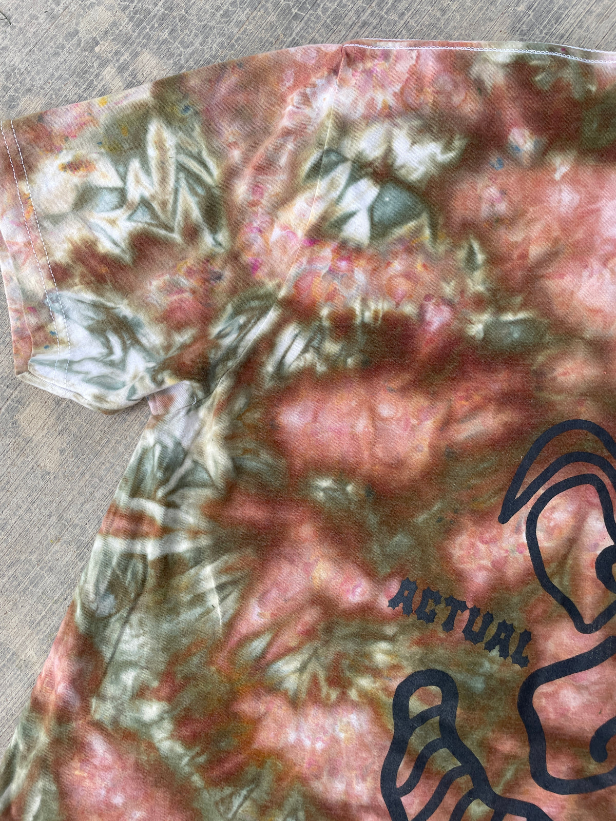 XL Men’s Actual Garbage Pastel Pink, Tan, and Brown Tie Dye Short Sleeve T-Shirt