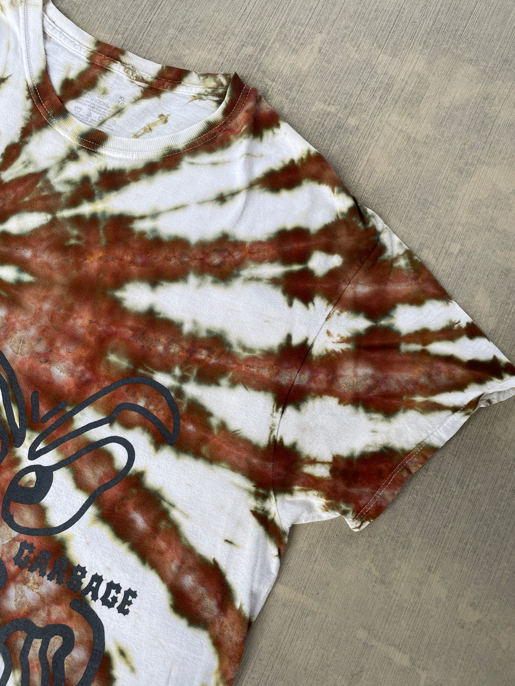 XL Men’s Actual Garbage Tan and Brown Tie Dye Short Sleeve T-Shirt