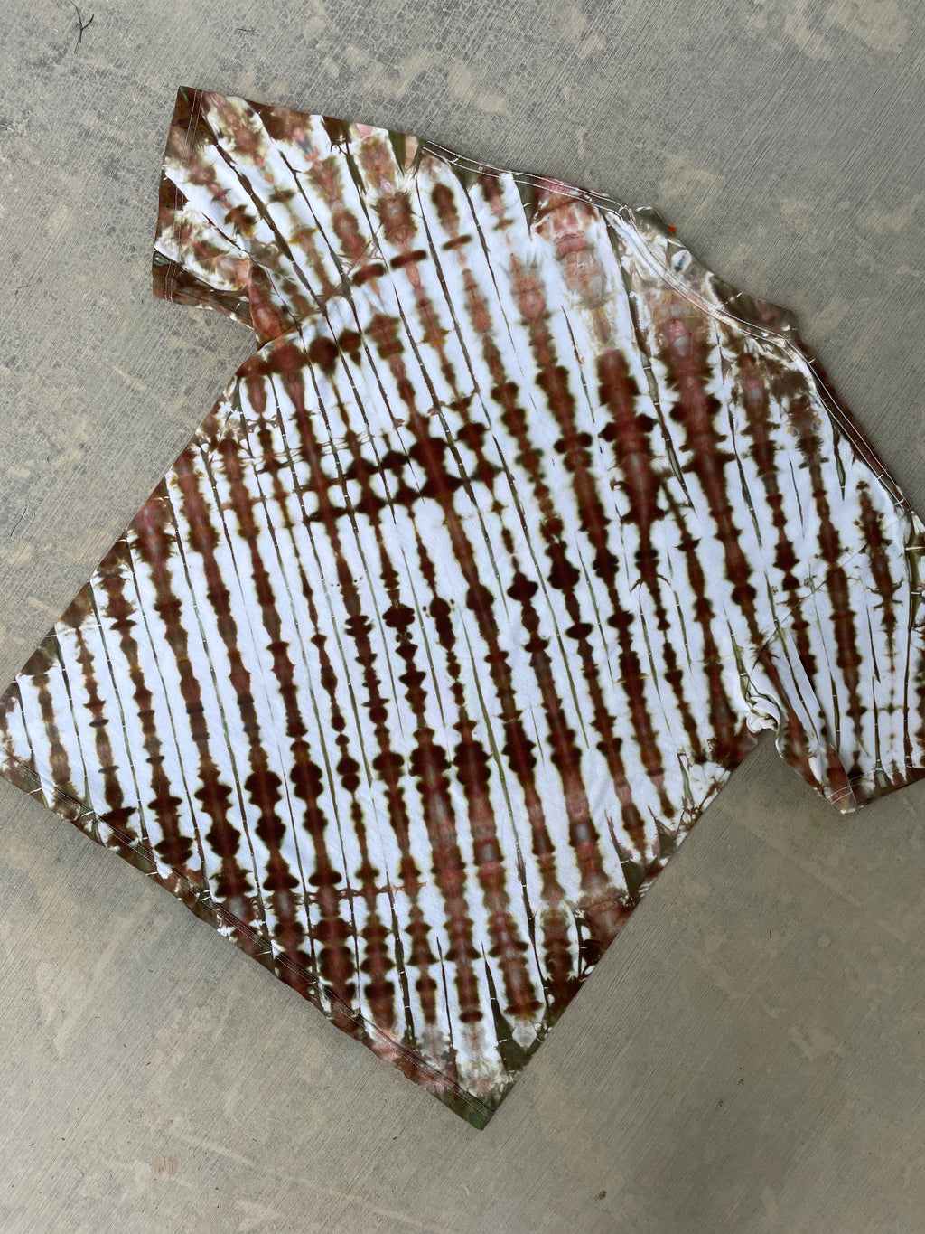 XL Men’s Actual Garbage Tan and Brown Tie Dye Short Sleeve T-Shirt