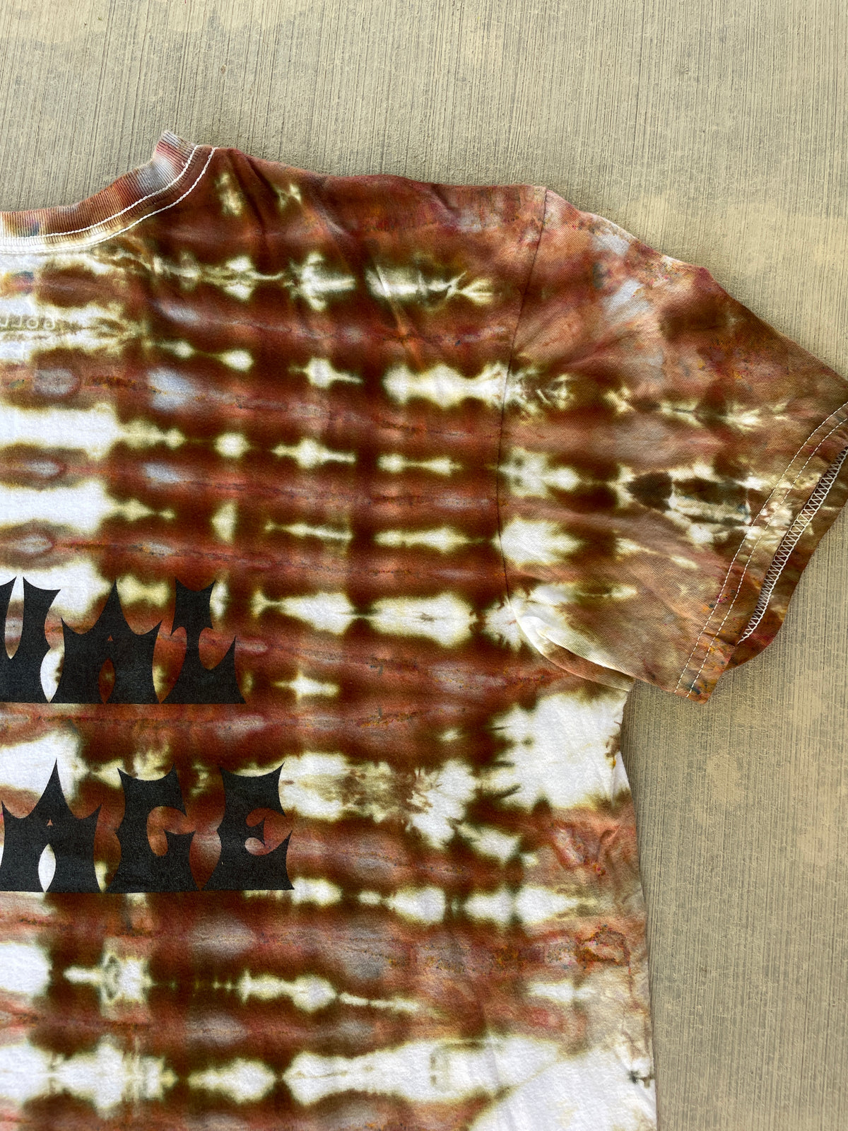 XL Men’s Actual Garbage Tan and Brown Tie Dye Short Sleeve T-Shirt