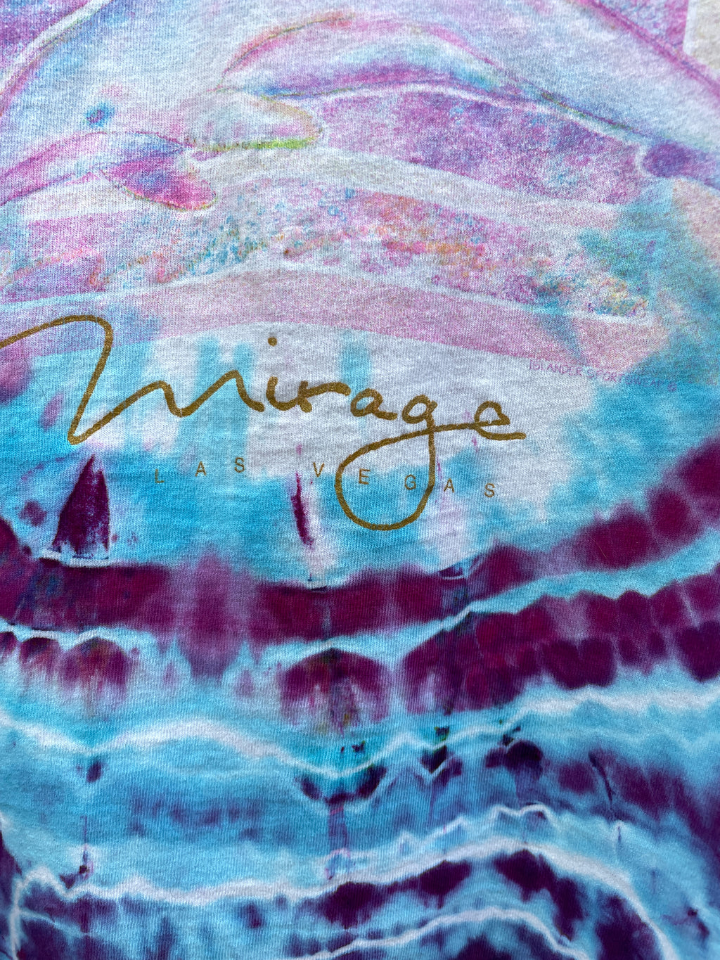 Dolphin Pod Pink and Purple Hand-Tie Dyed Short Sleeve T-Shirt (Men's L/XL)