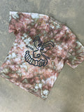 Large Men’s Actual Garbage Pink, Tan, and Brown Tie Dye Short Sleeve T-Shirt