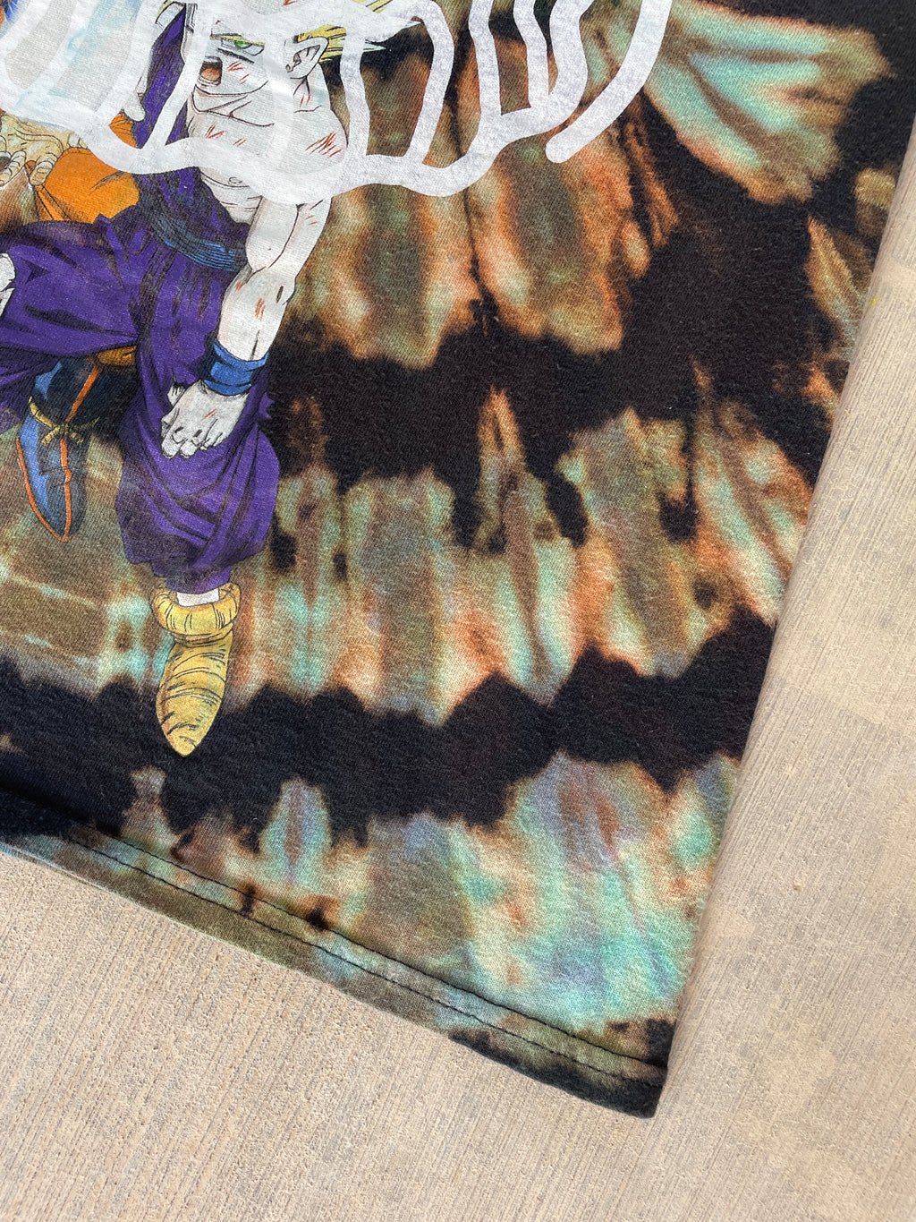 Small Men’s Actual Garbage Dragonball-Z Reverse Tie Dye T-Shirt