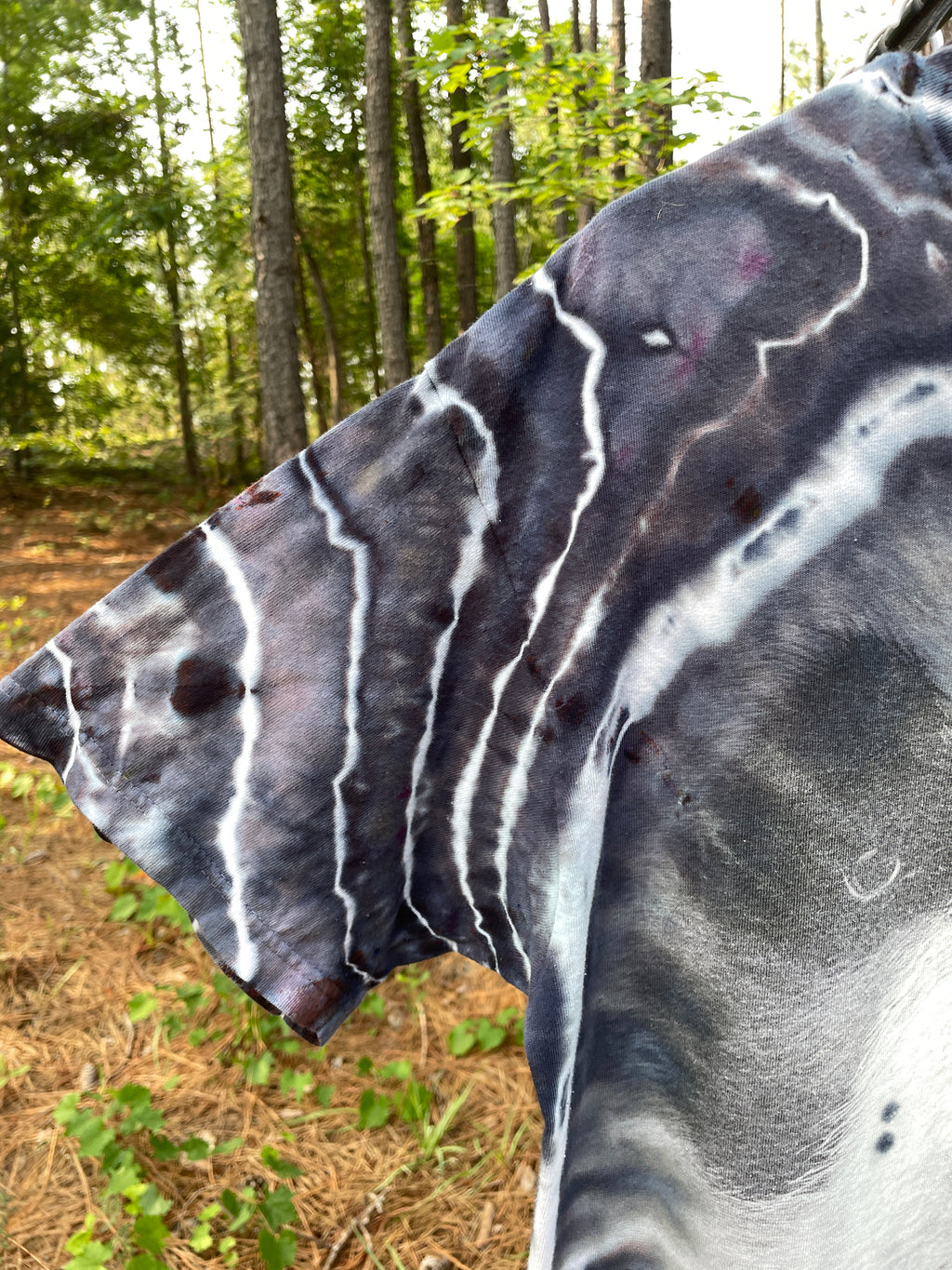 Panda Bear Black and White Hand-Tie Dyed Short Sleeve T-Shirt (Men's Large)