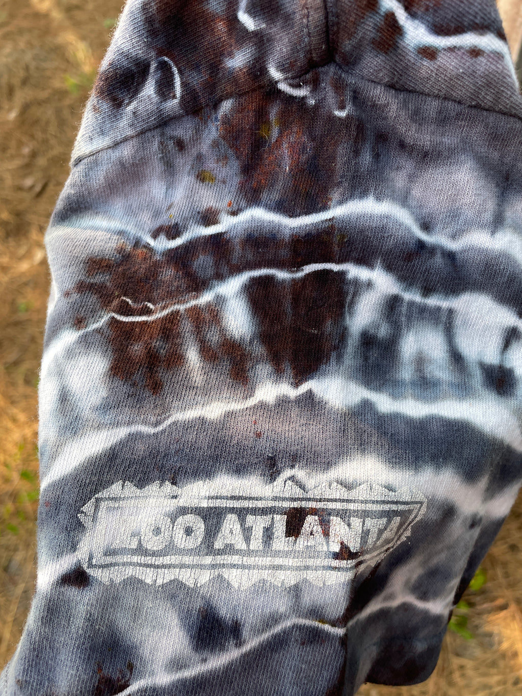 Panda Bear Black and White Hand-Tie Dyed Short Sleeve T-Shirt (Men's Large)