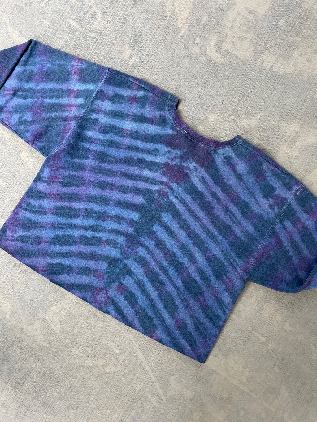 Women's Medium Champion Brand Upcycled Tie Dye Cropped Crewneck Sweatshirt