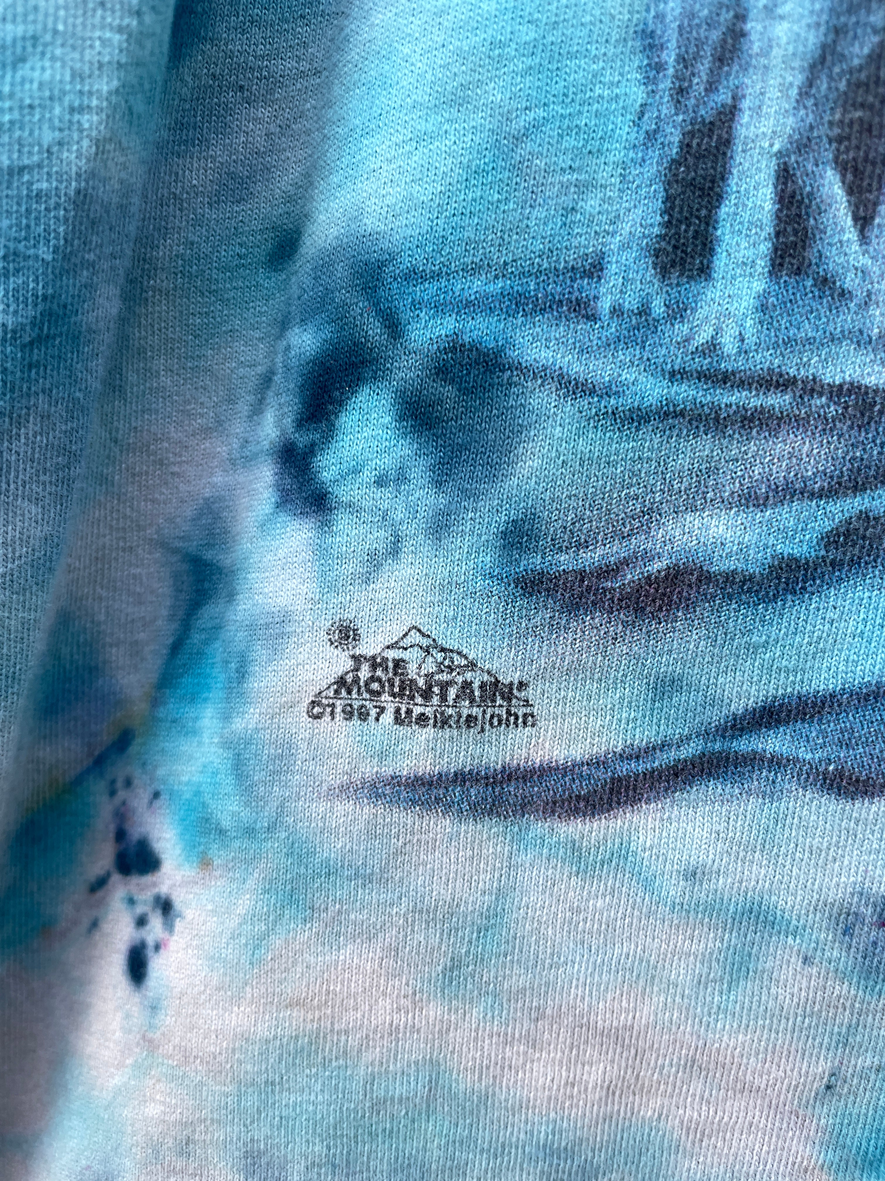 Wolf Pack Blue and White Hand-Tie Dyed Short Sleeve T-Shirt (Men's 2XL)