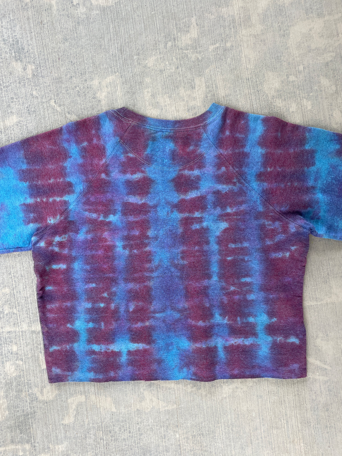 Women's Medium Champion Red, Purple, and Blue Tie Dye Cropped Crewneck Sweatshirt