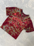 Women's Small Ouija Board Reverse Tie Dye Short Sleeve Crop Top