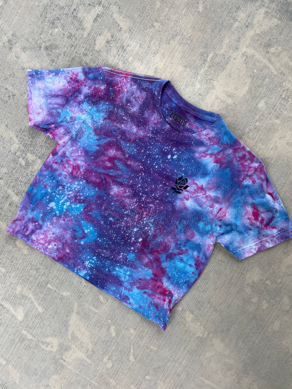 Glass Ceilings Are Meant for Shattering Galaxy Tie Dye Short Sleeve Crop Top