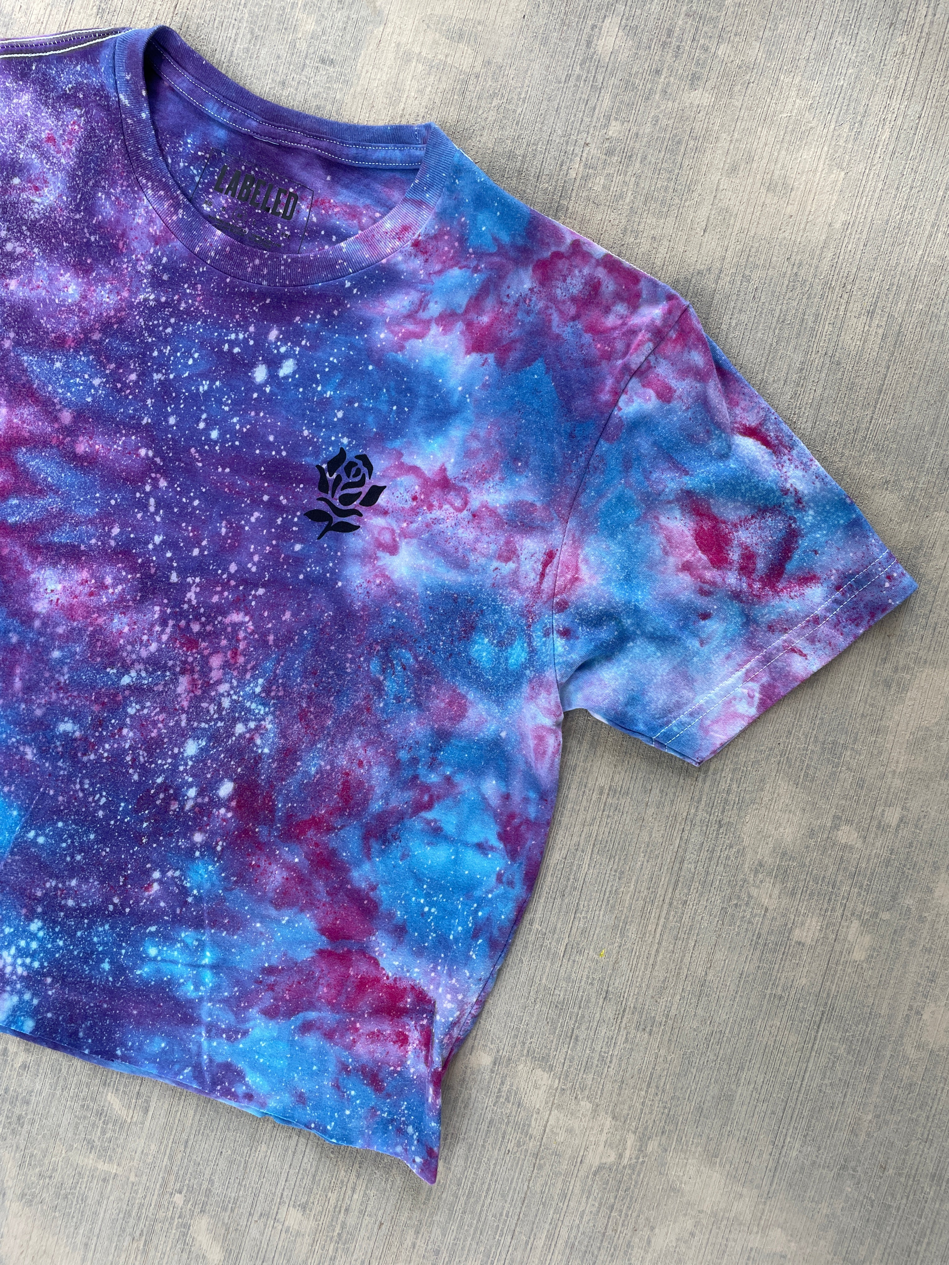 Glass Ceilings Are Meant for Shattering Galaxy Tie Dye Short Sleeve Crop Top