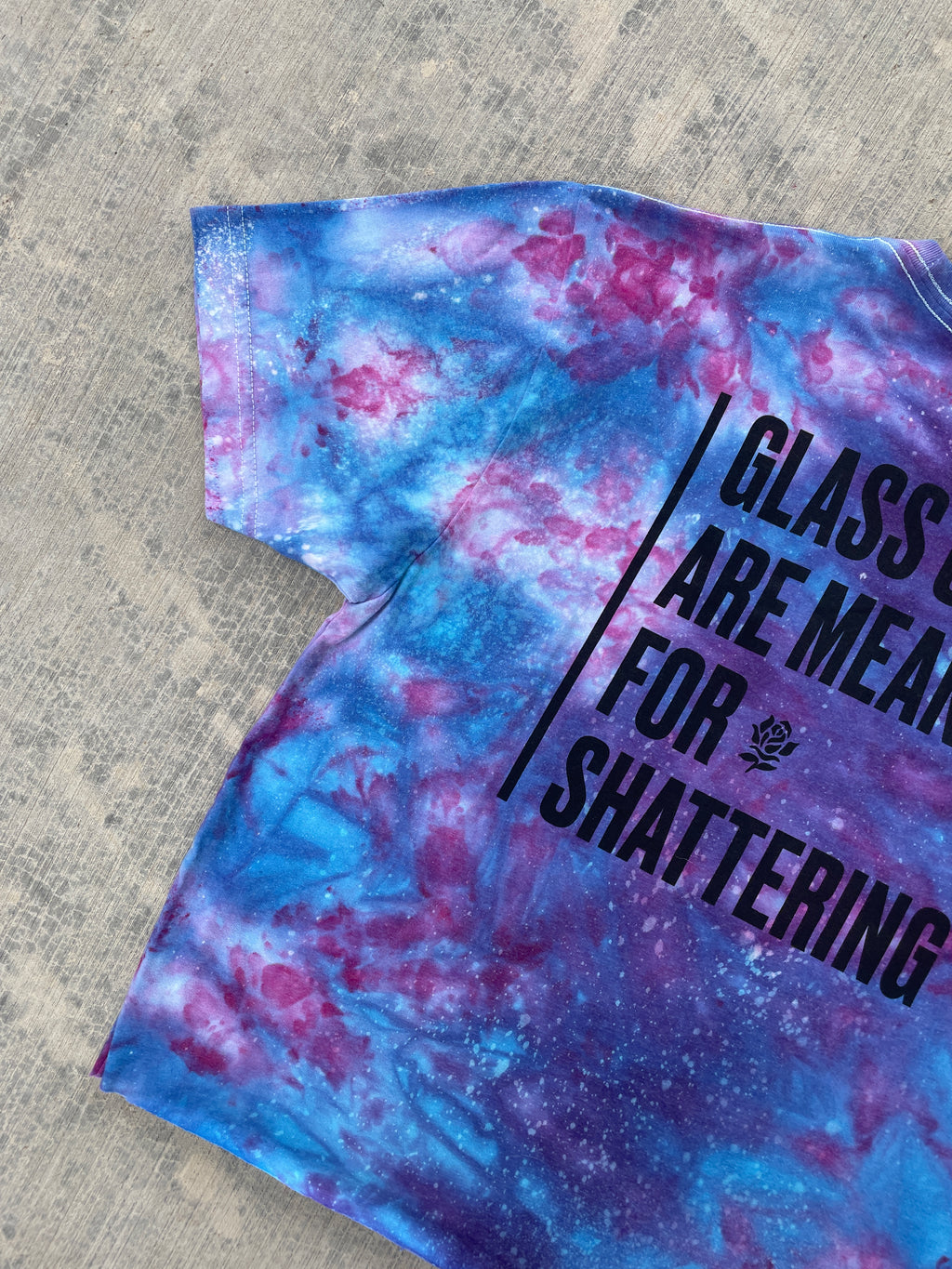 Glass Ceilings Are Meant for Shattering Galaxy Tie Dye Short Sleeve Crop Top