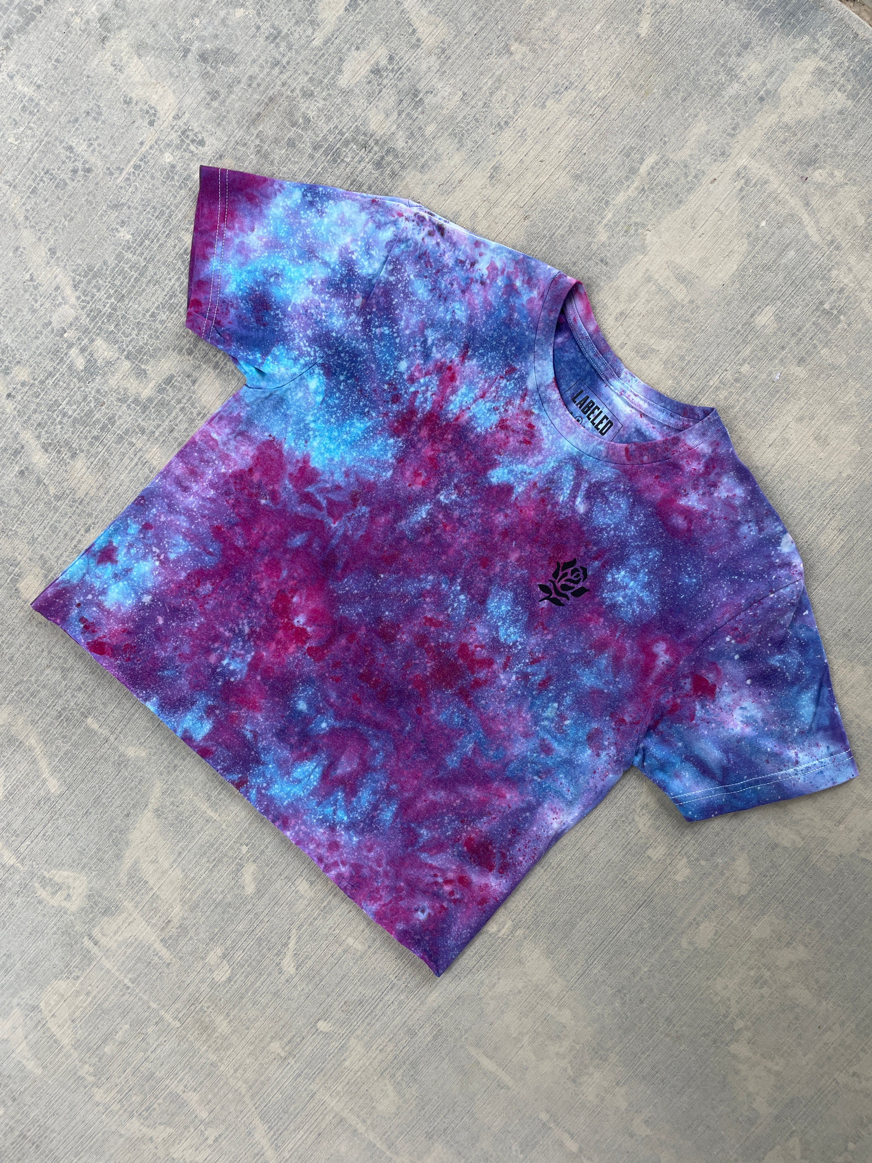 Glass Ceilings Are Meant for Shattering Galaxy Tie Dye Short Sleeve Crop Top