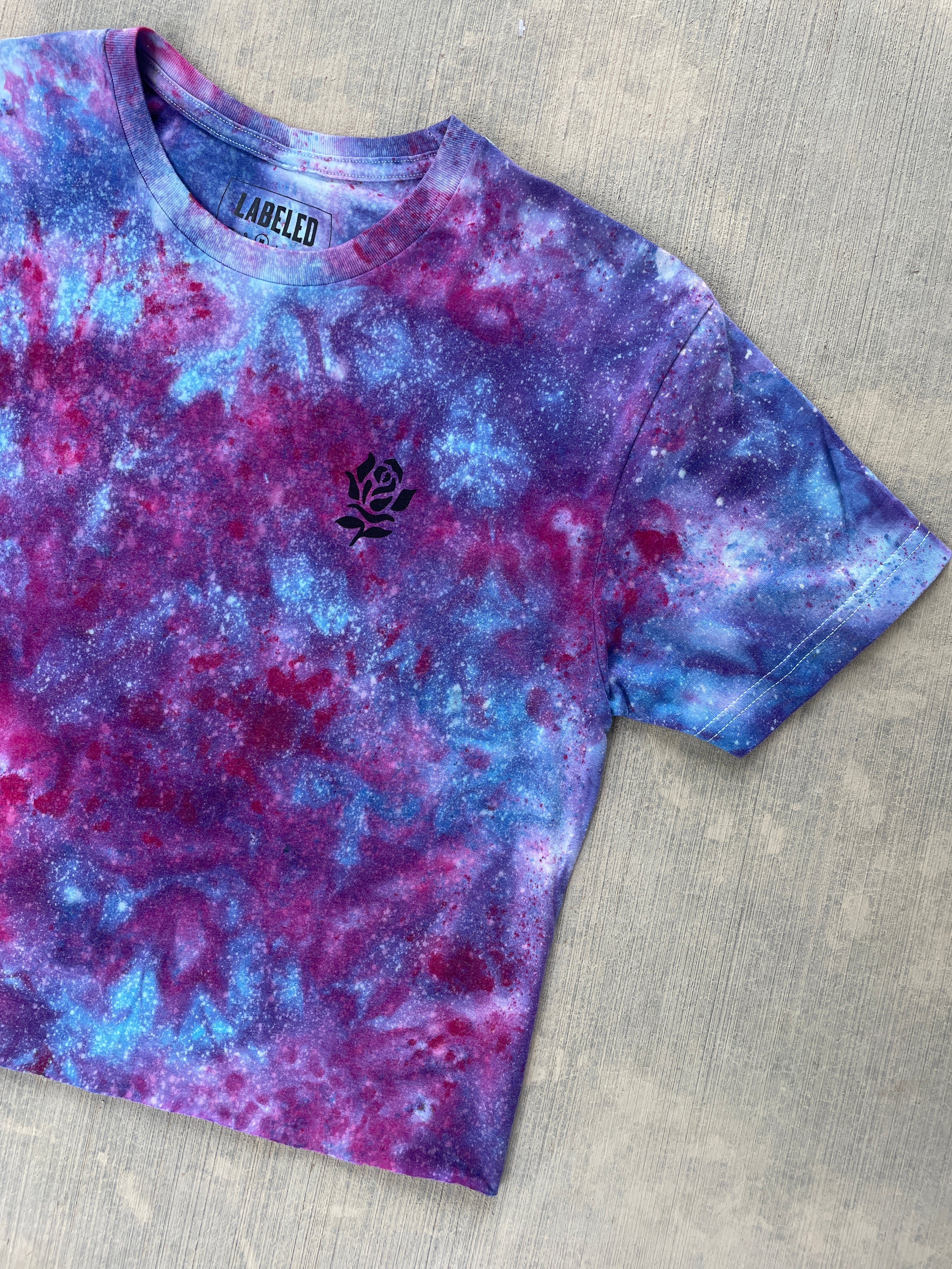 Glass Ceilings Are Meant for Shattering Galaxy Tie Dye Short Sleeve Crop Top