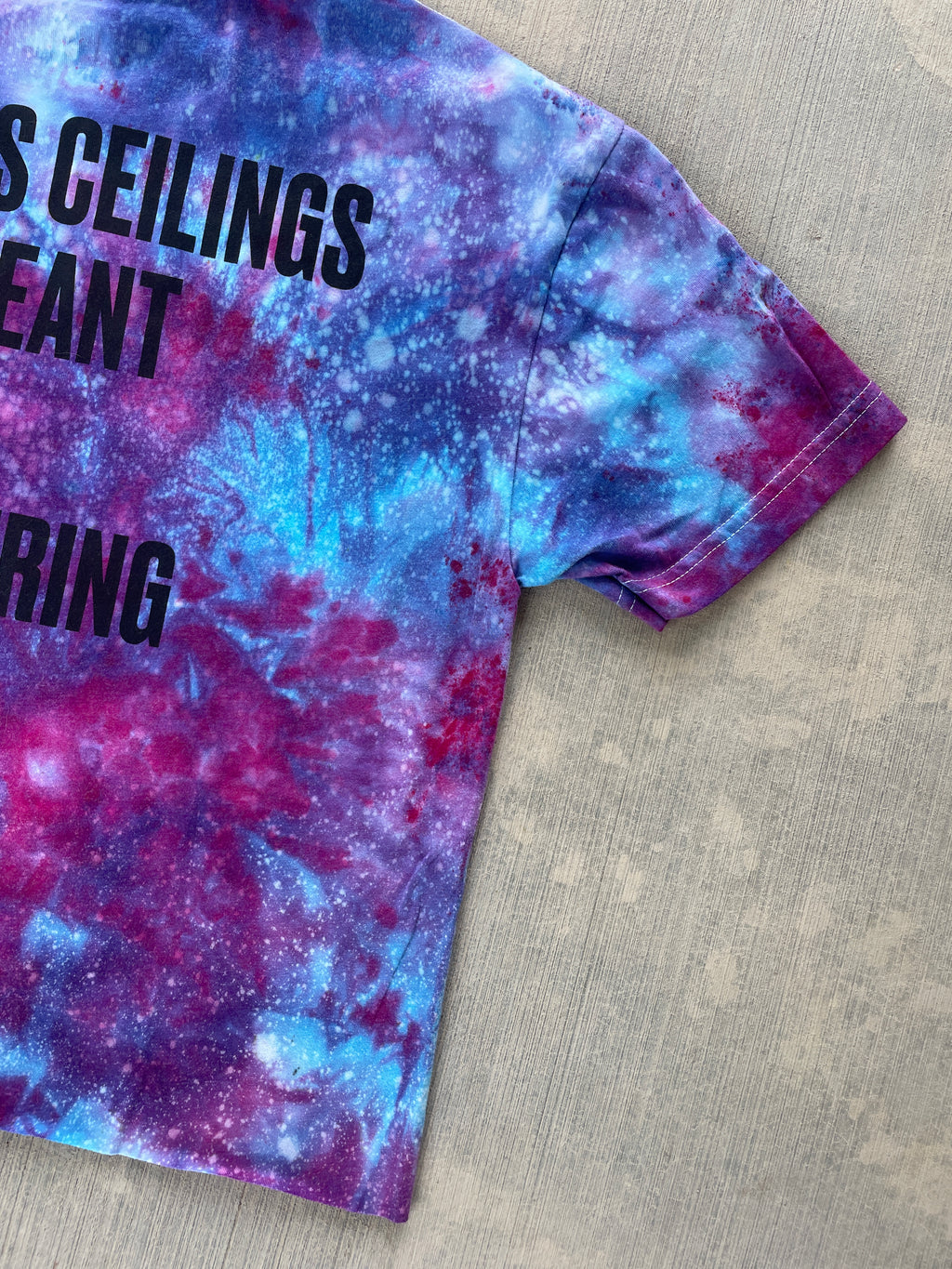 Glass Ceilings Are Meant for Shattering Galaxy Tie Dye Short Sleeve Crop Top