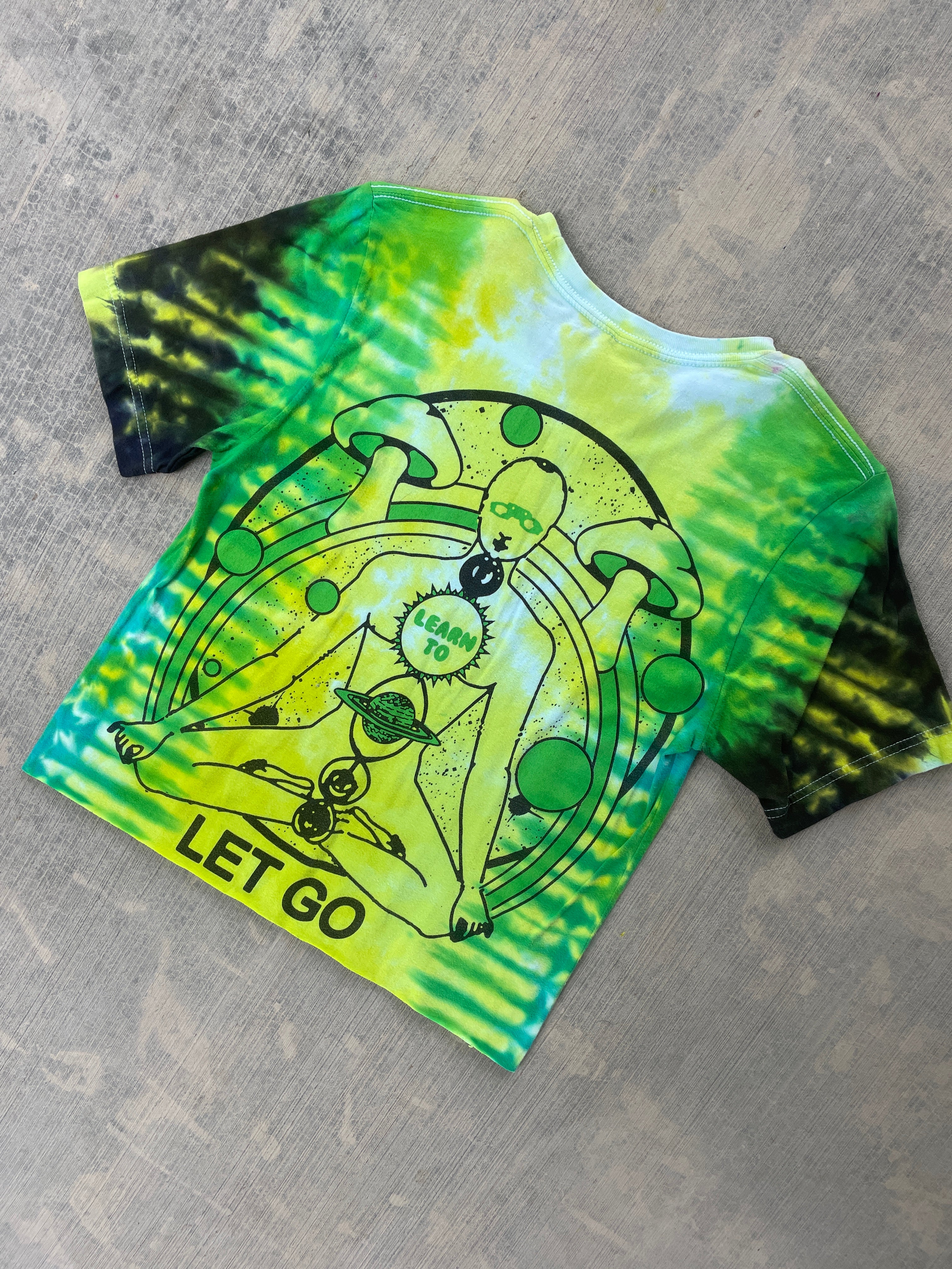 Women's Small Kesha Learn to Let Go Tie Dye Short Sleeve Crop Top