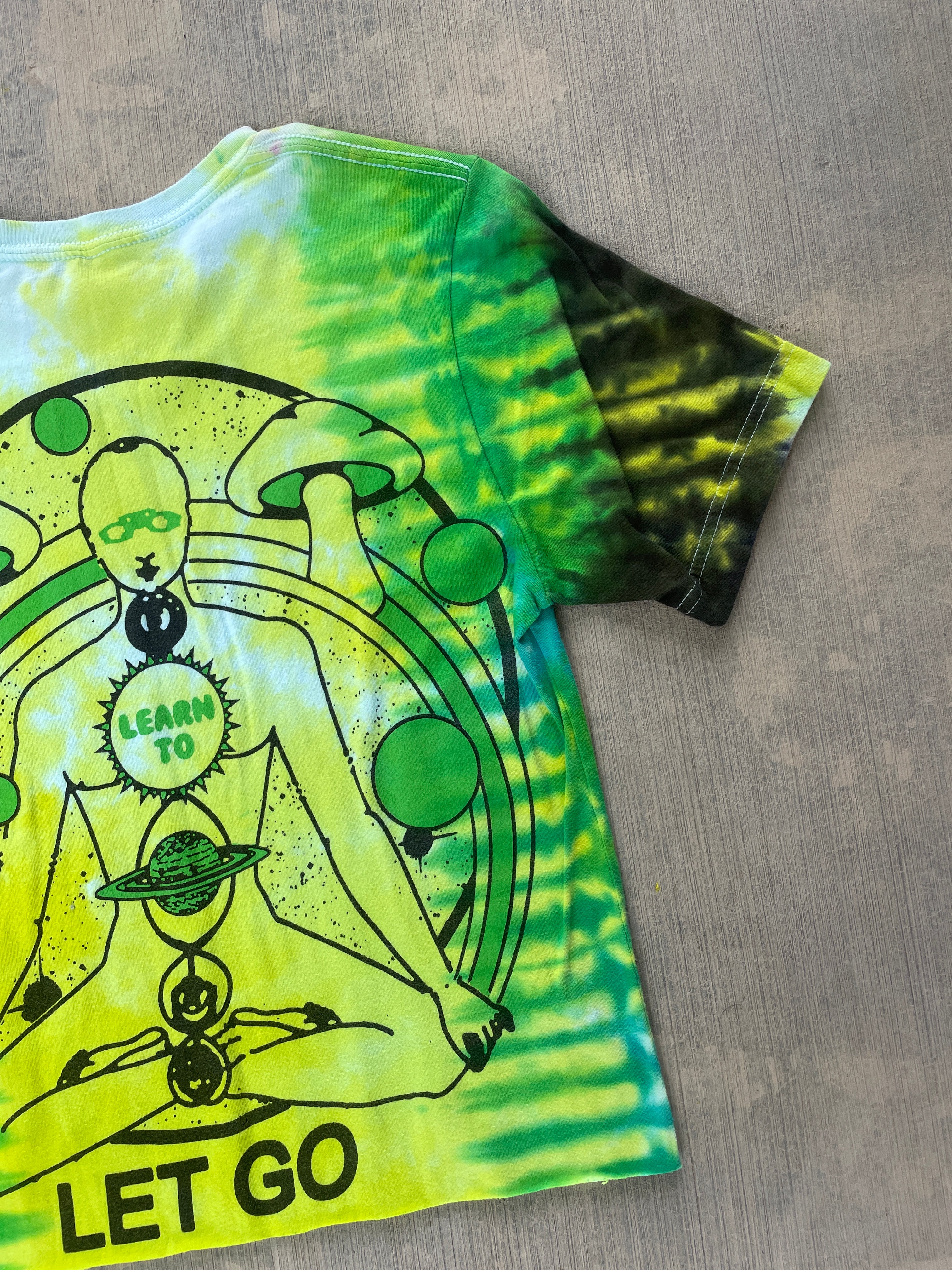 Women's Small Kesha Learn to Let Go Tie Dye Short Sleeve Crop Top