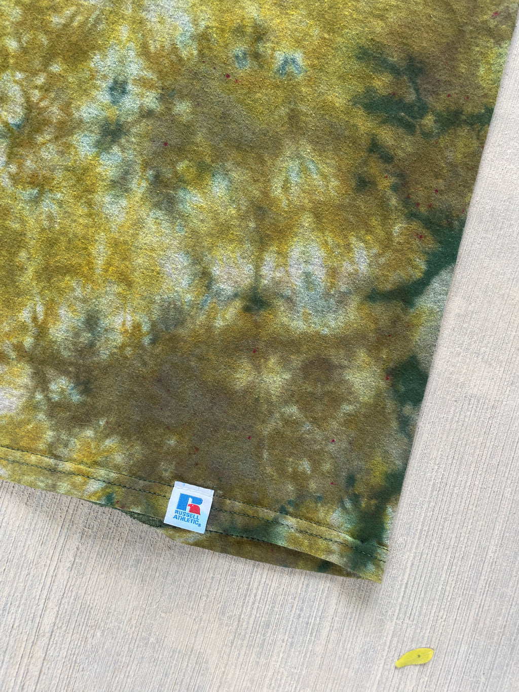 Misprinted Send It Skull Green and Gray Reverse Tie Dye Short Sleeve T-Shirt | Men's Size XL