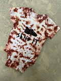 18 MO Pink & White Send It Climbing Shoe Tie Dye Short Sleeve Baby Onesie