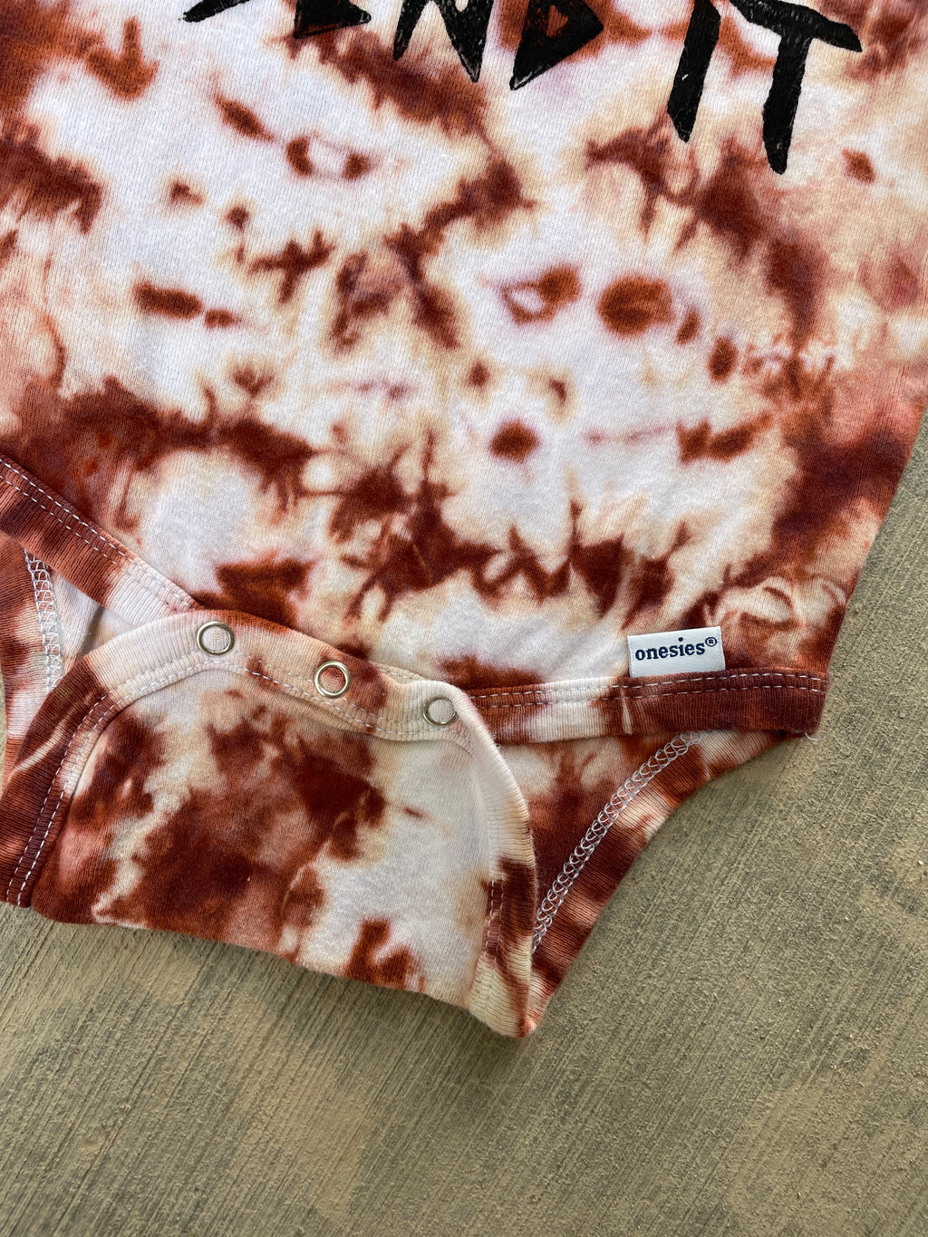 18 MO Pink & White Send It Climbing Shoe Tie Dye Short Sleeve Baby Onesie