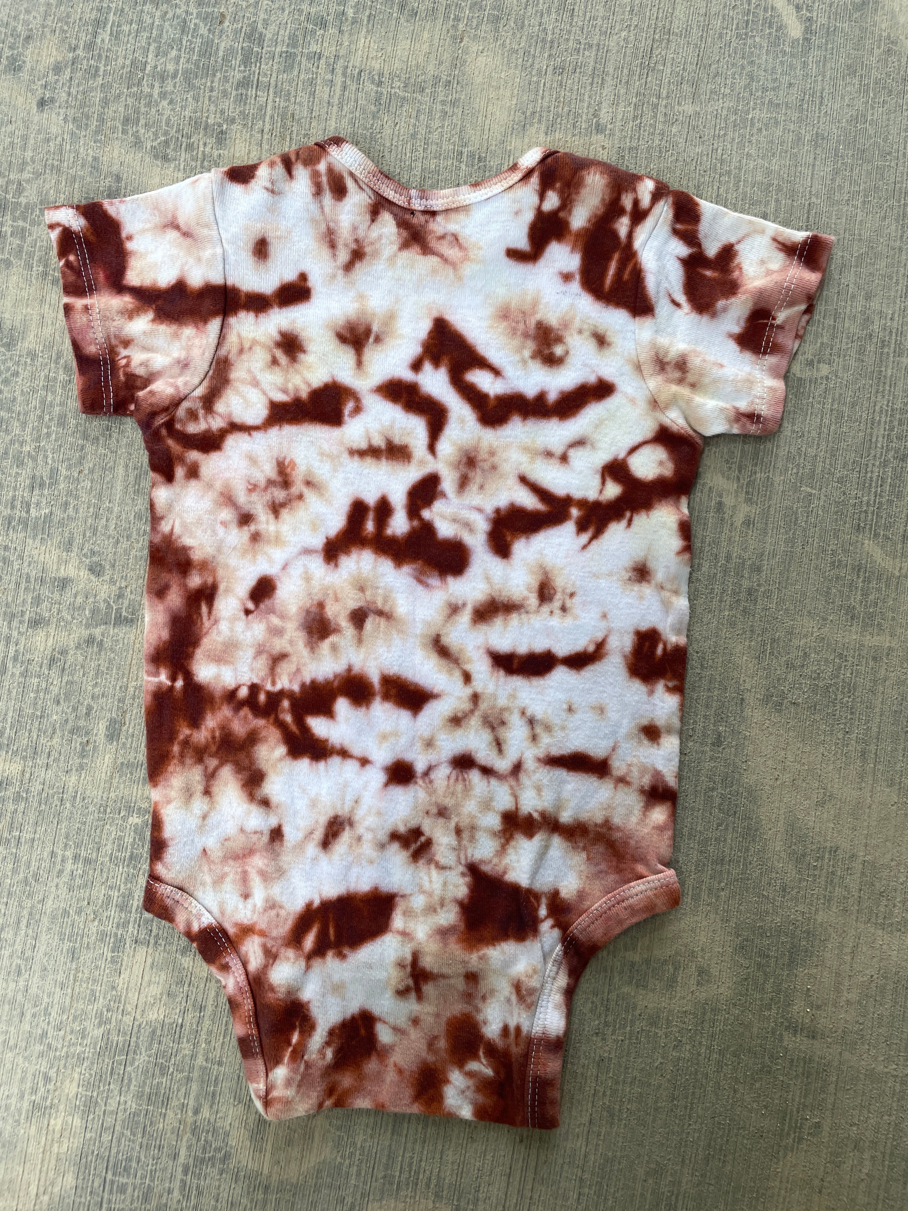 18 MO Pink & White Send It Climbing Shoe Tie Dye Short Sleeve Baby Onesie