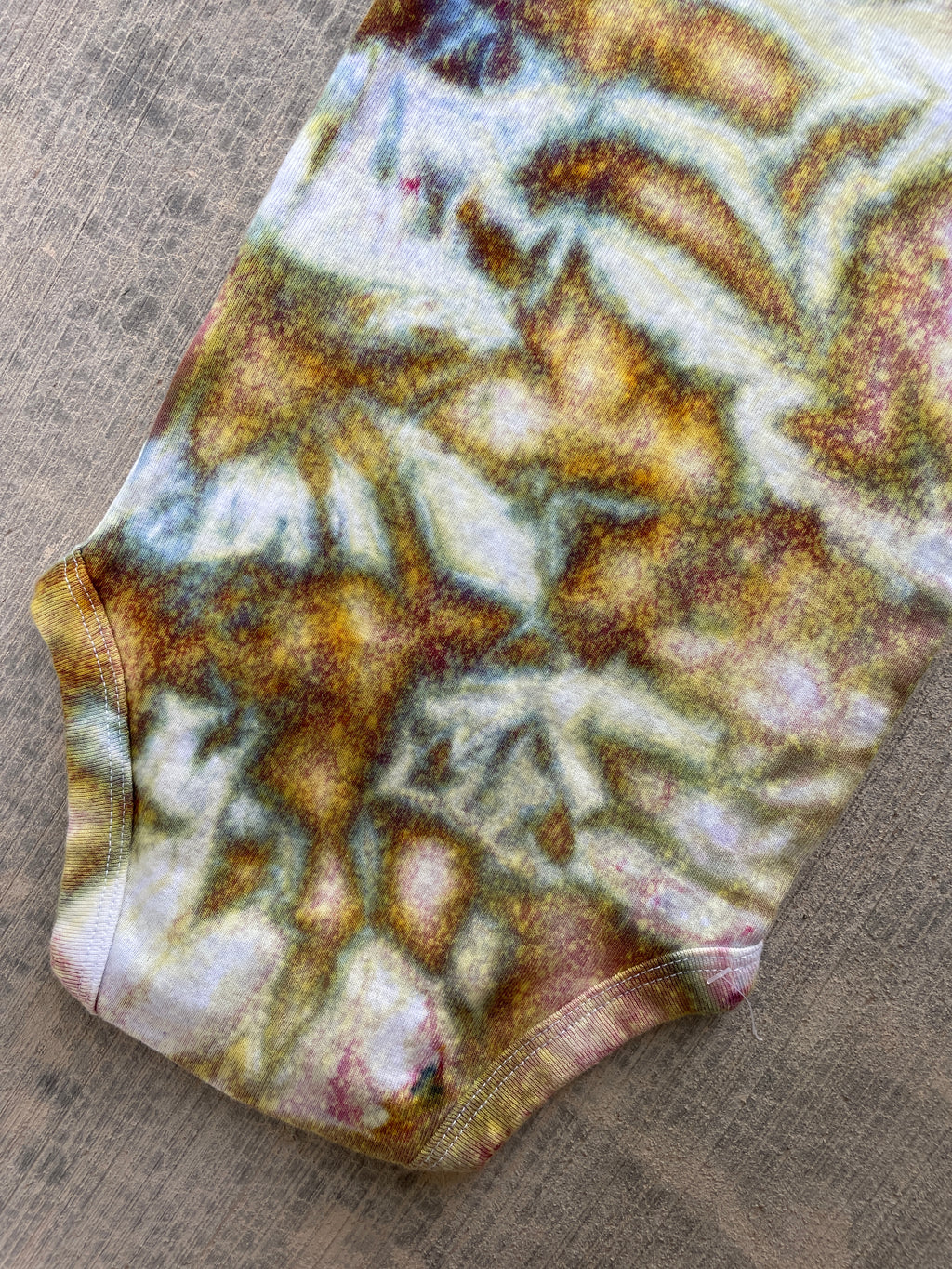 12 MO Yellow and Blue Climbing Carabiner Galaxy Dye Short Sleeve Baby Onesie