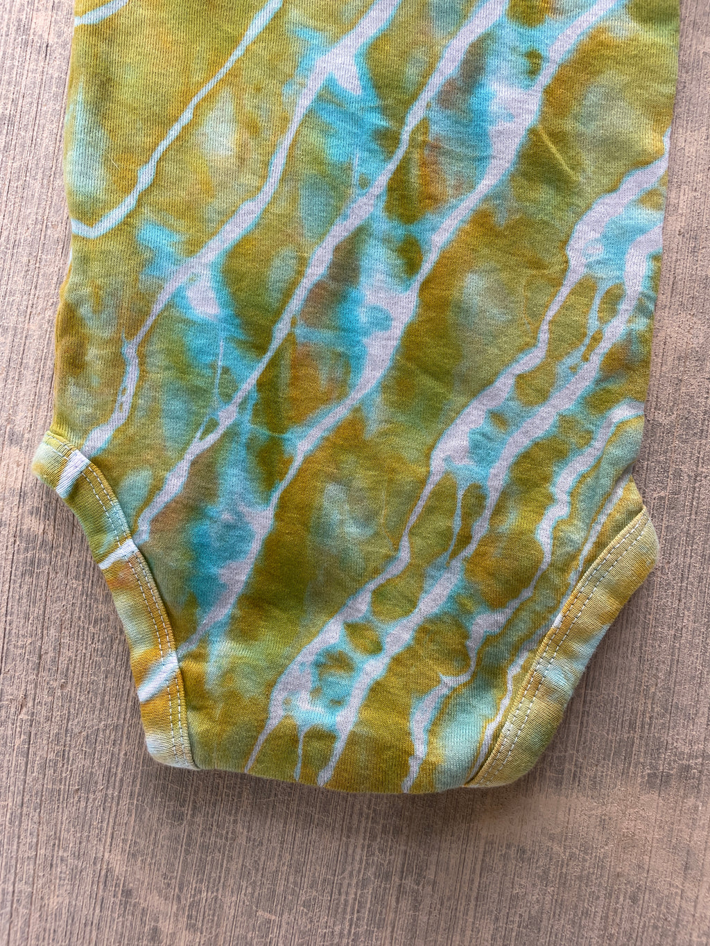 6-9 MO Green and Blue Send It Climbing Shoe Geode Tie Dye Short Sleeve Baby Onesie